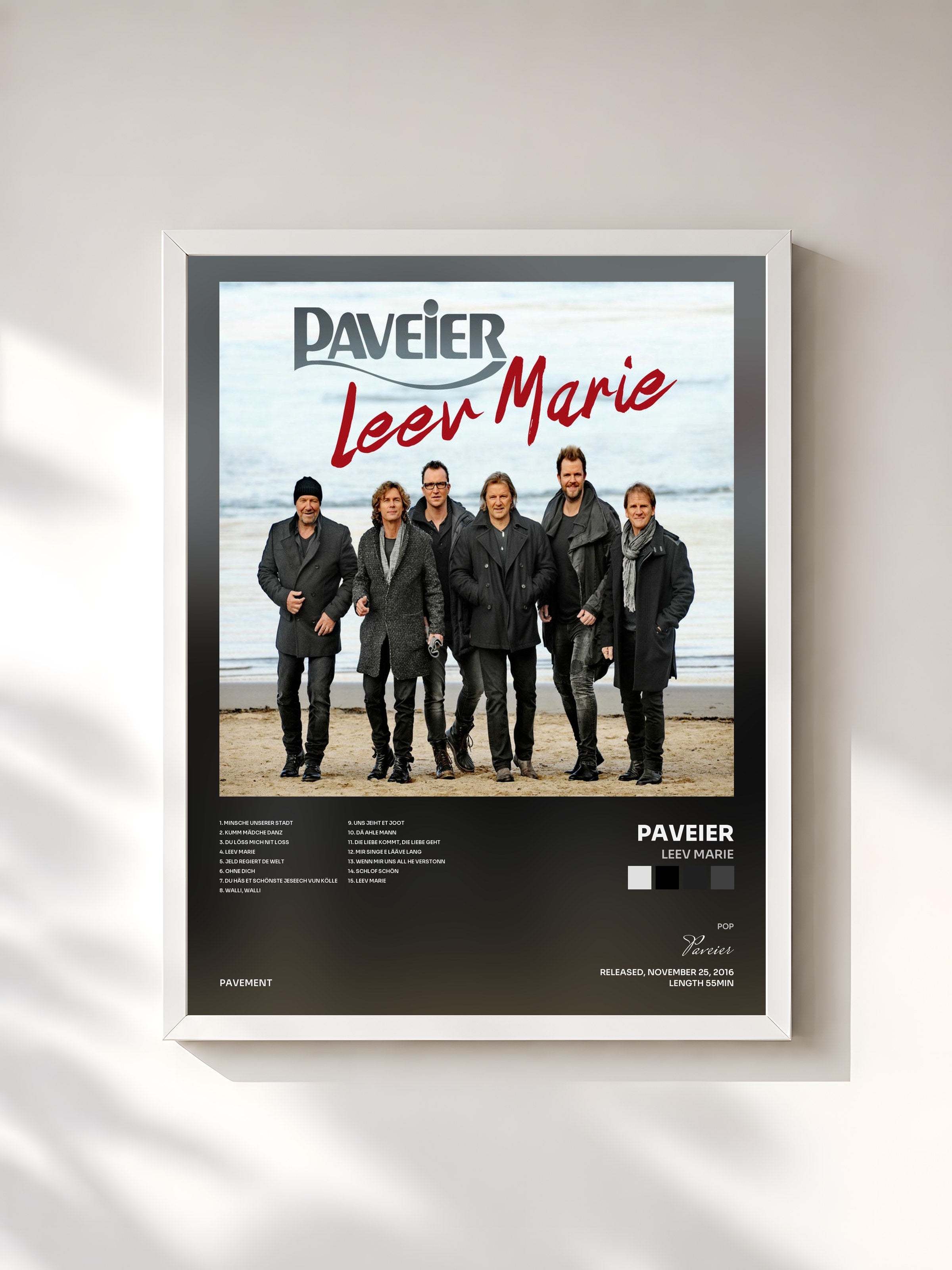 #blanc Tableau de l'album Leev Marie de Paveier, cadre blanc, imprimé et encadré en France