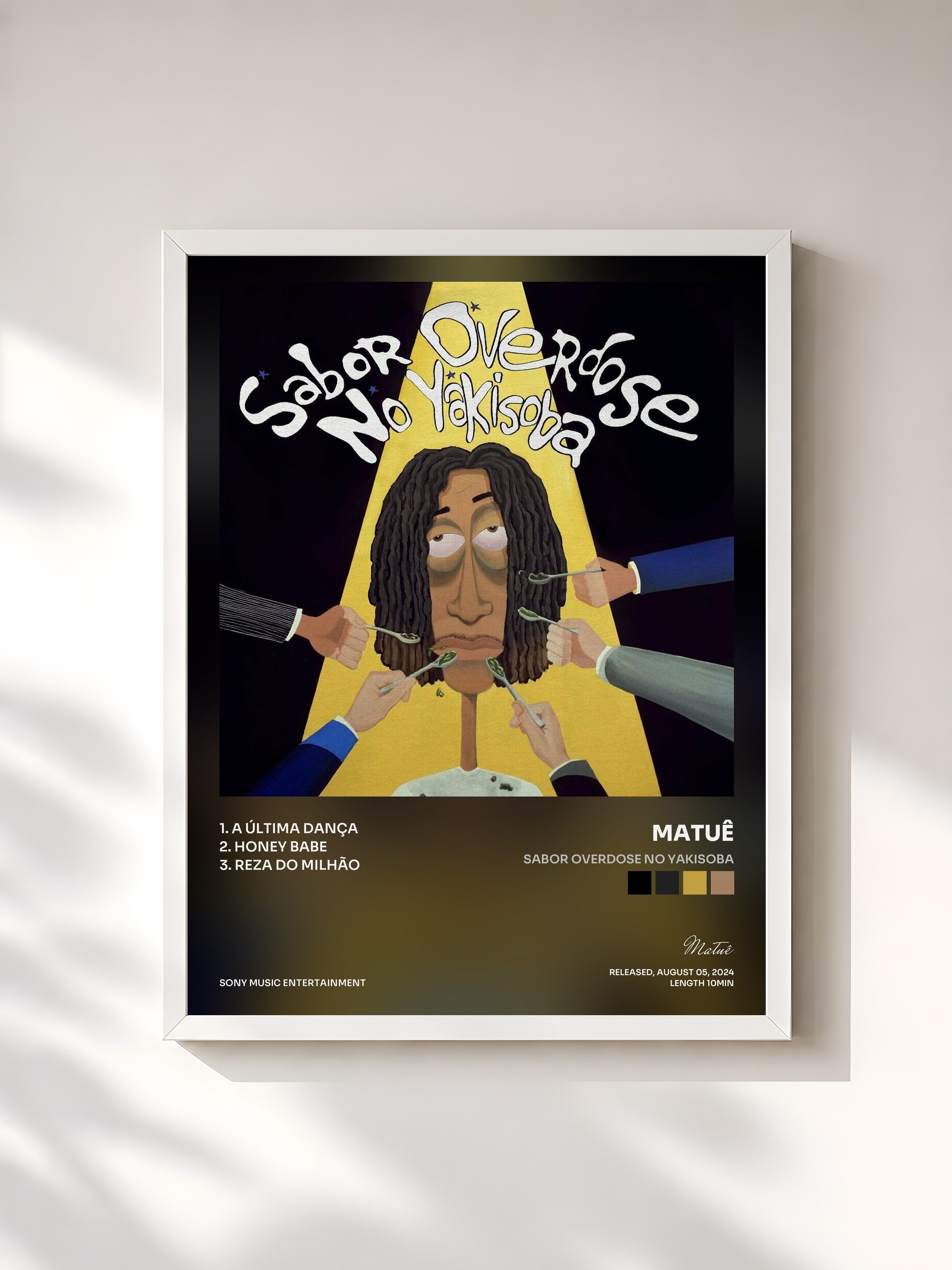 #blanc Tableau de l'album Sabor Overdose no Yakisoba de Matuê, cadre blanc, imprimé et encadré en France