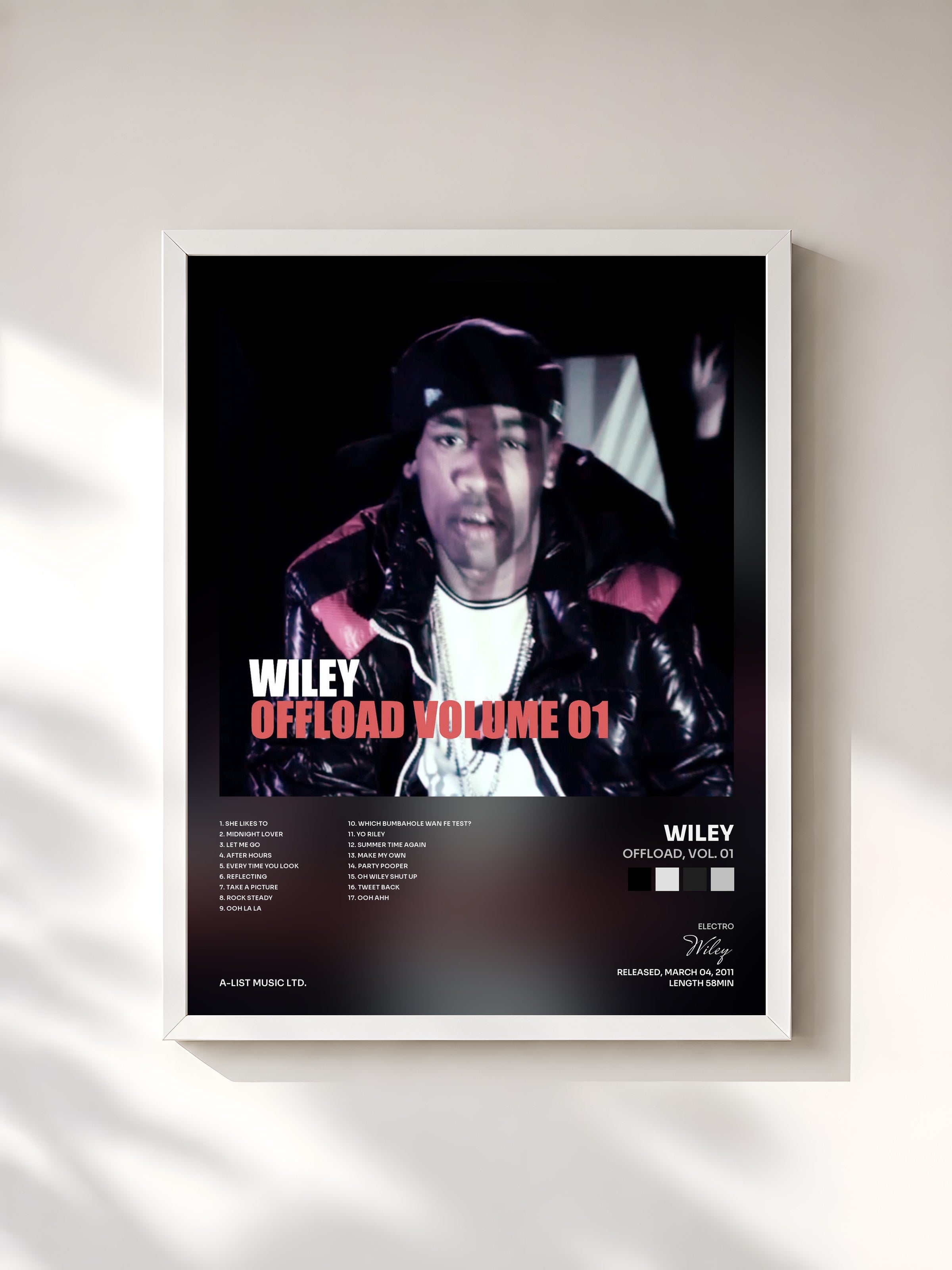 #blanc Tableau de l'album Offload, Vol. 01 de Wiley, cadre blanc, imprimé et encadré en France