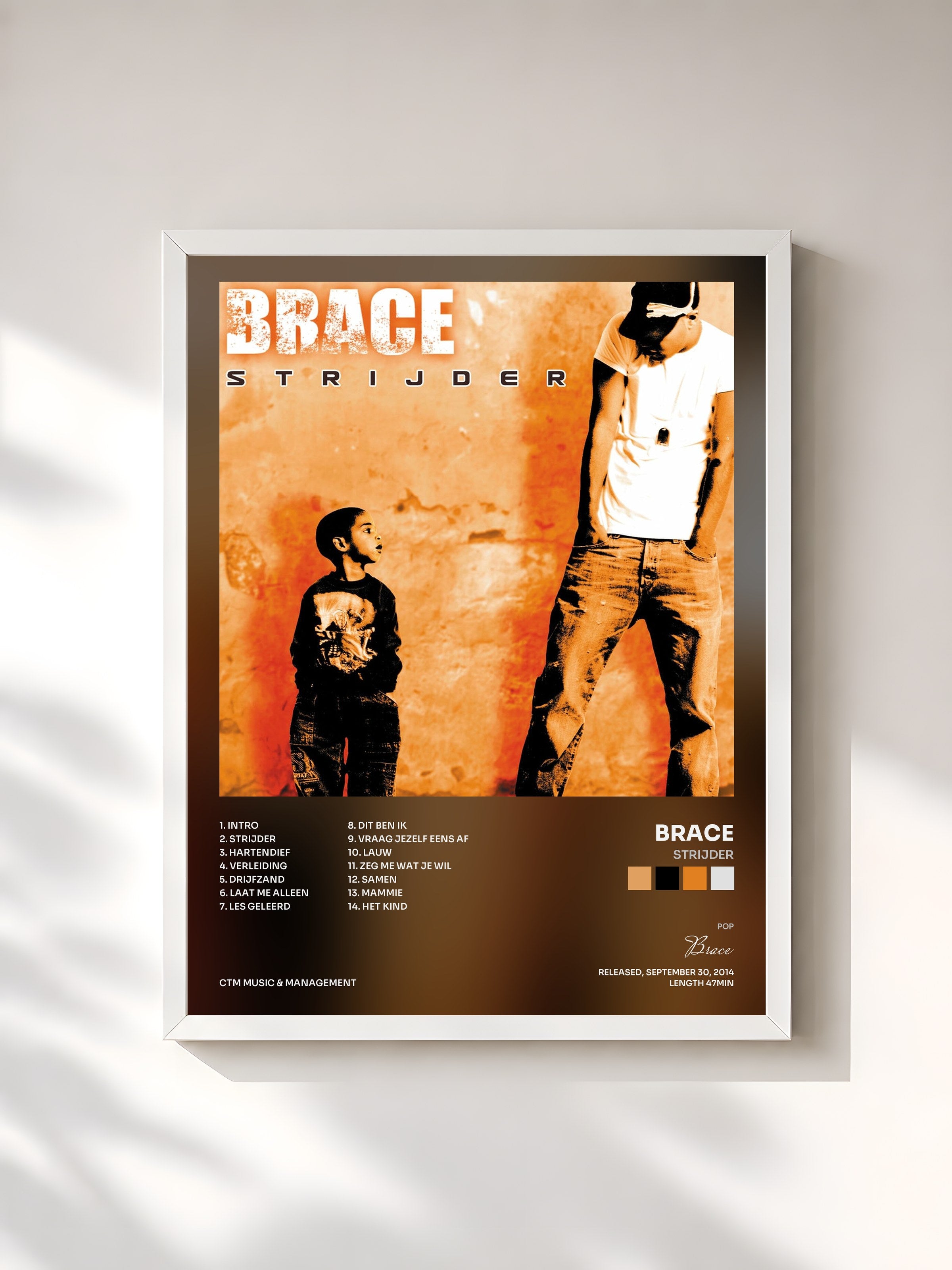 #blanc Tableau de l'album Strijder de Brace, cadre blanc, imprimé et encadré en France
