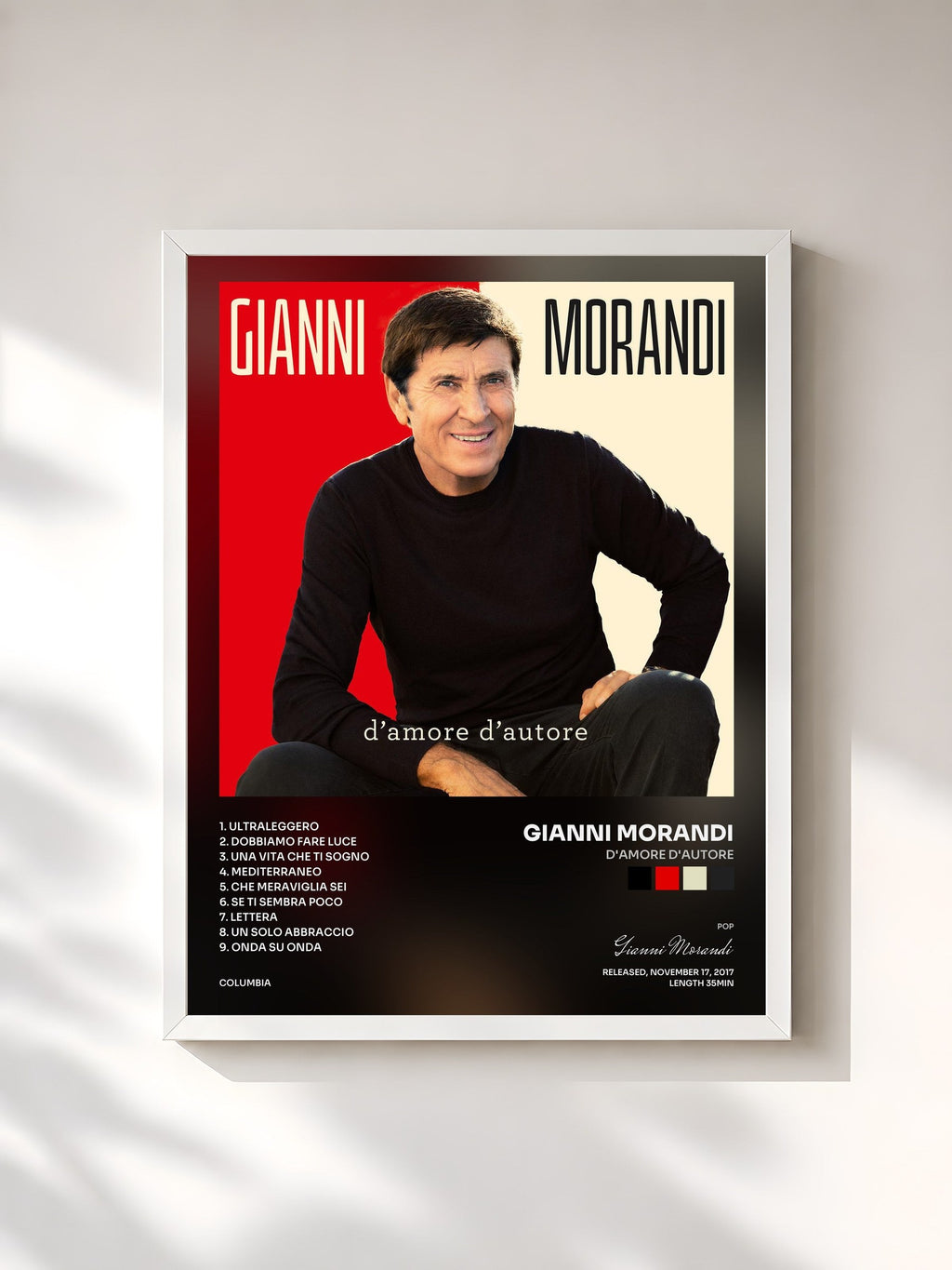 #blanc d'amore d'autore by Gianni Morandi as a framed art print, white frame, printed and framed in France