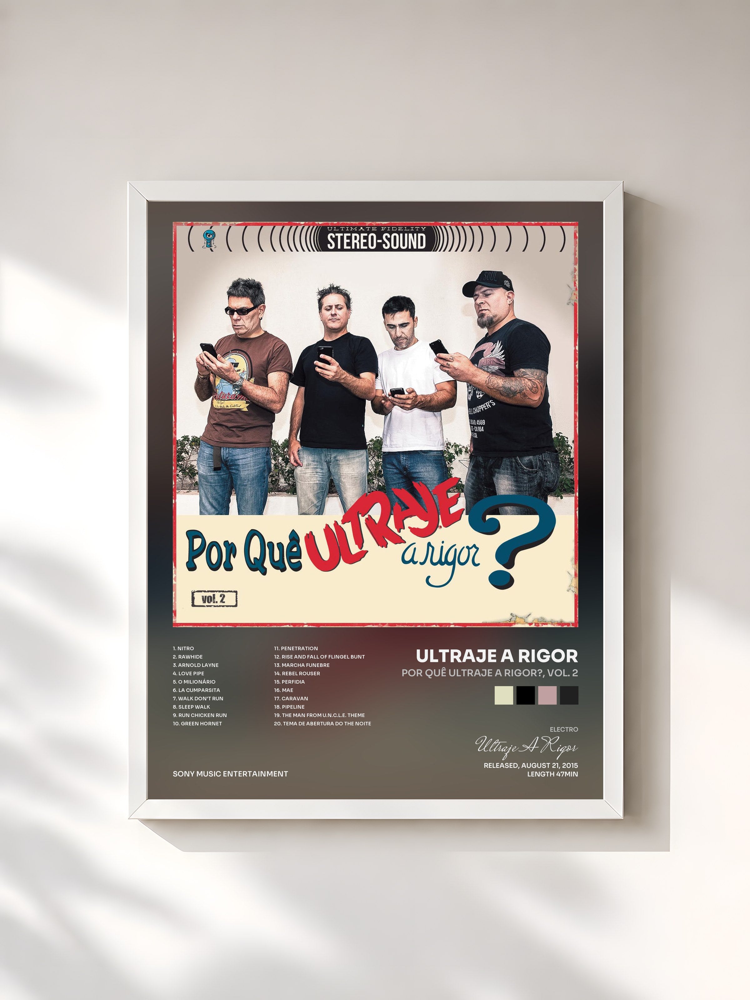 #blanc Tableau de l'album Por Quê Ultraje a Rigor?, Vol. 2 de Ultraje A Rigor, cadre blanc, imprimé et encadré en France