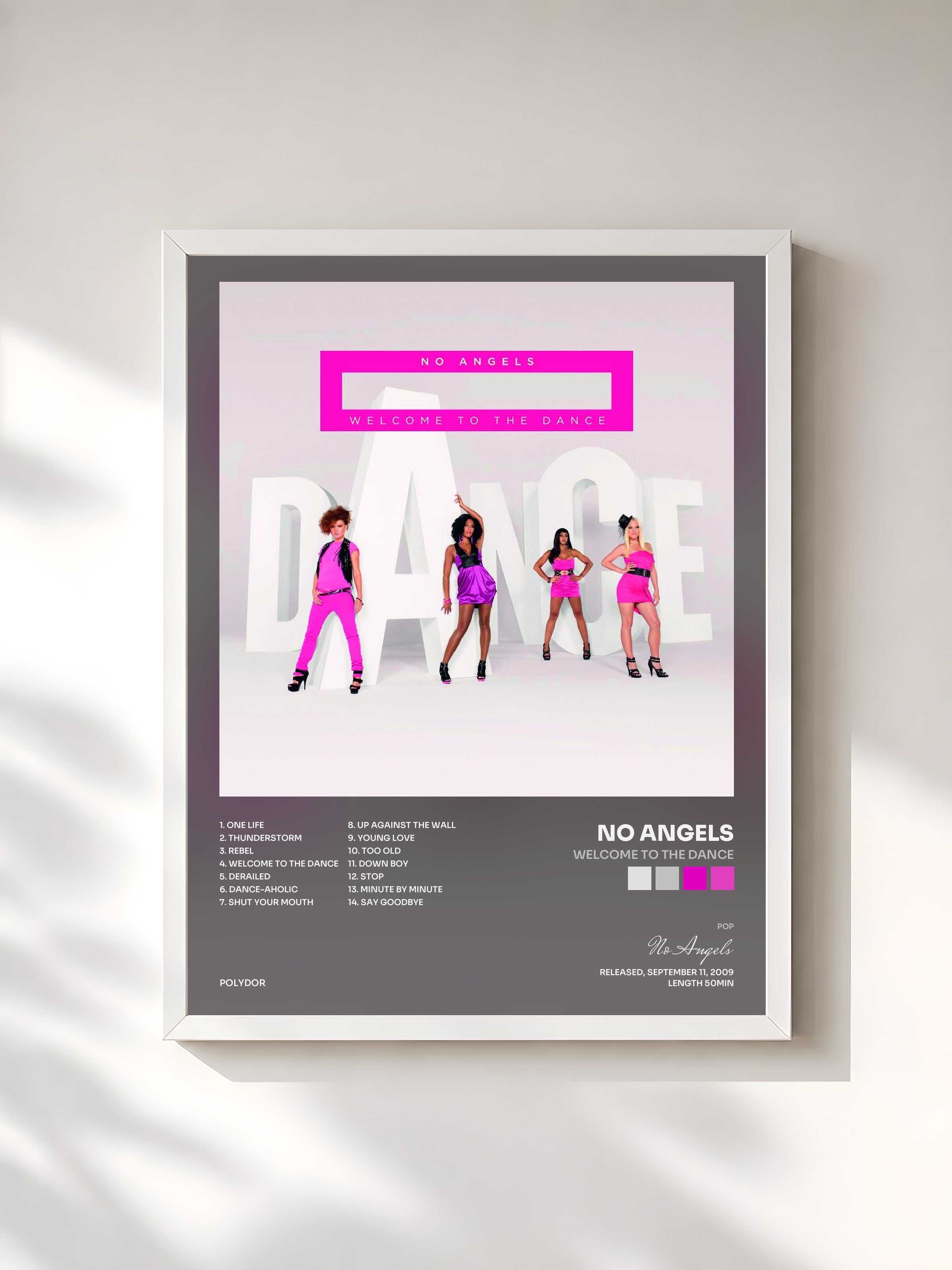 #blanc Tableau de l'album Welcome To The Dance de No Angels, cadre blanc, imprimé et encadré en France