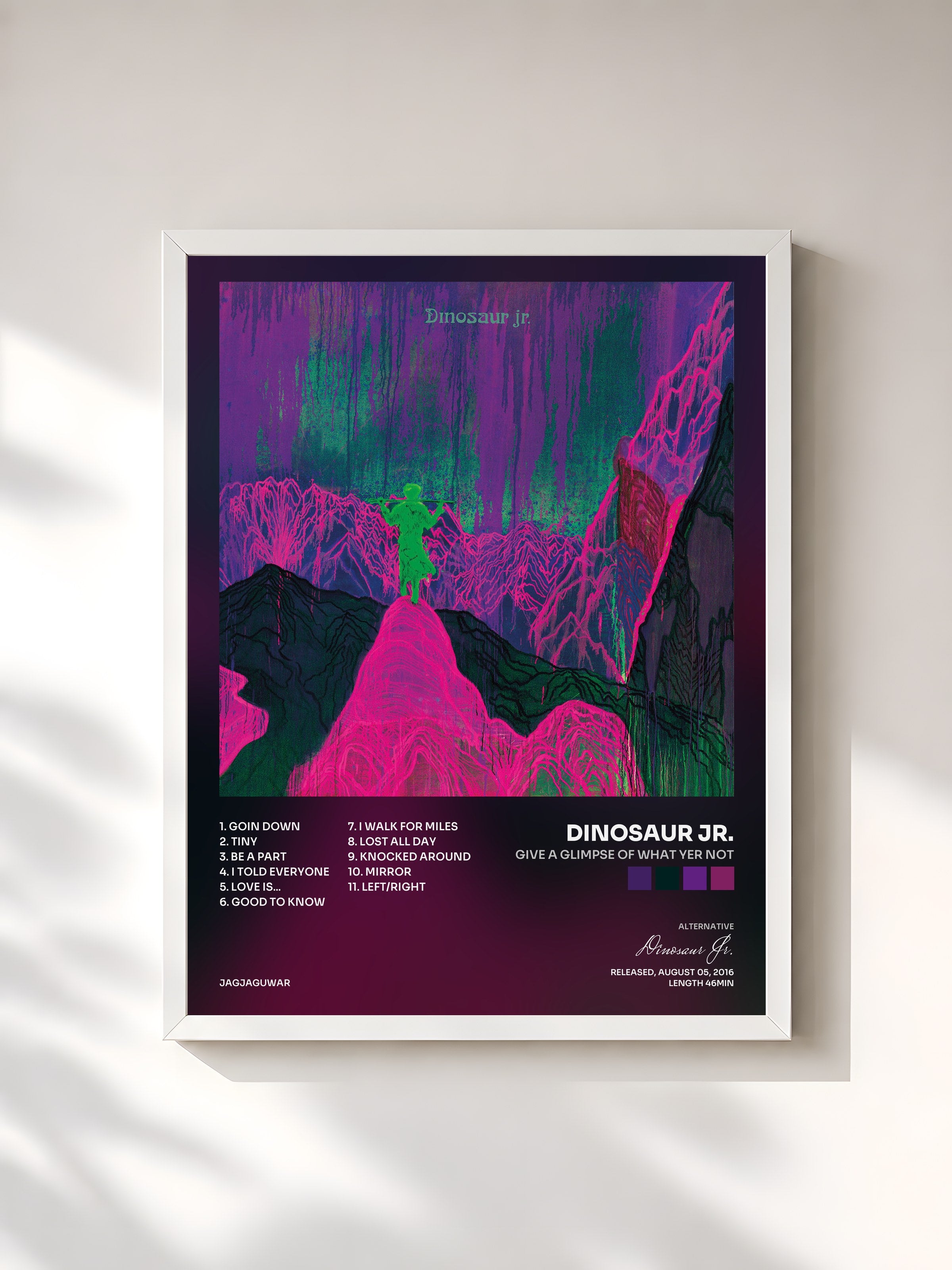 #blanc Tableau de l'album Give a Glimpse of What Yer Not de Dinosaur Jr., cadre blanc, imprimé et encadré en France