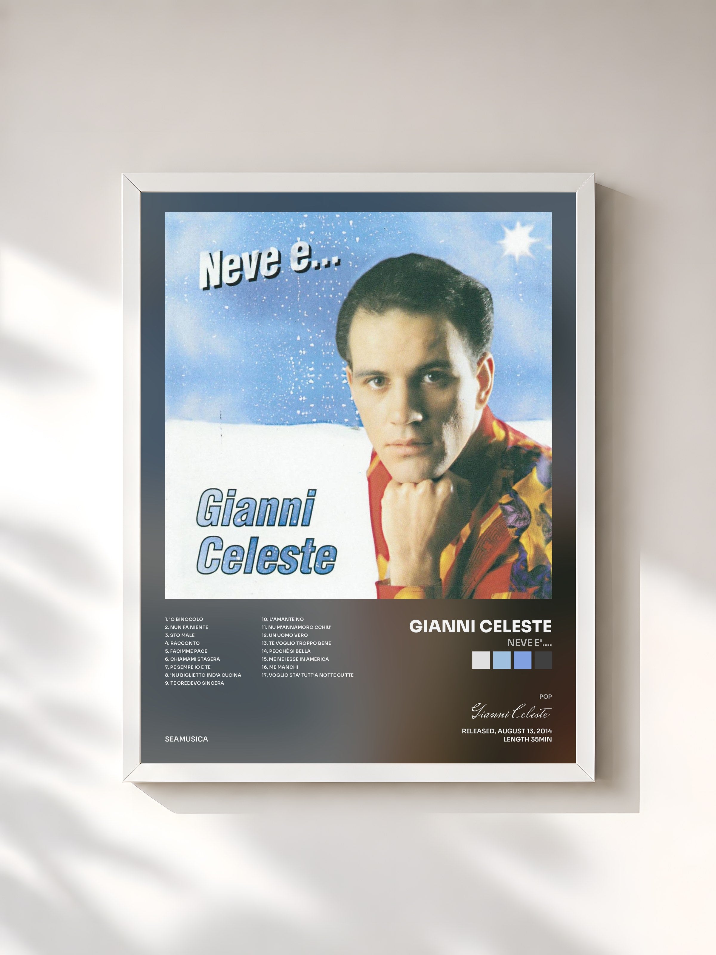 #blanc Tableau de l'album Neve e'.... de Gianni Celeste, cadre blanc, imprimé et encadré en France