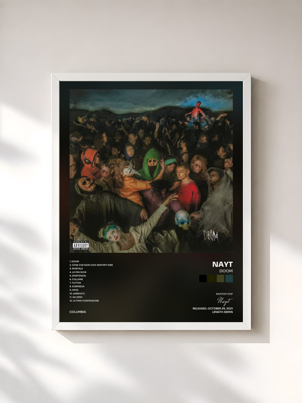 #blanc DOOM von Nayt als gerahmter Kunstdruck, weißer Rahmen, gedruckt und gerahmt in Frankreich