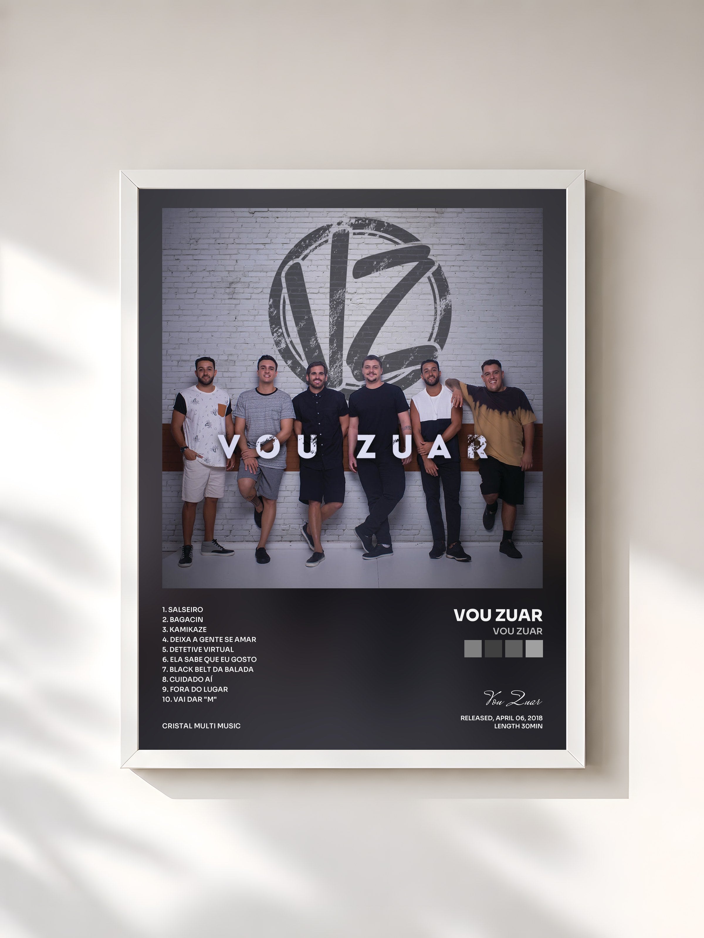 #blanc Tableau de l'album Vou Zuar de Vou Zuar, cadre blanc, imprimé et encadré en France