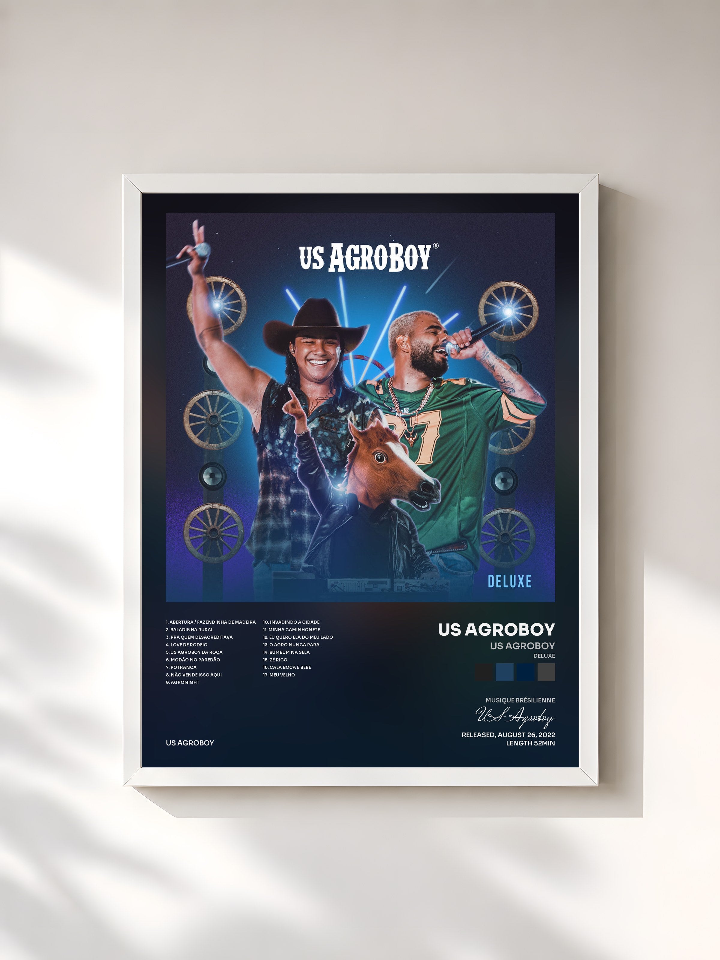 #blanc Tableau de l'album Us Agroboy (Deluxe) de US Agroboy, cadre blanc, imprimé et encadré en France