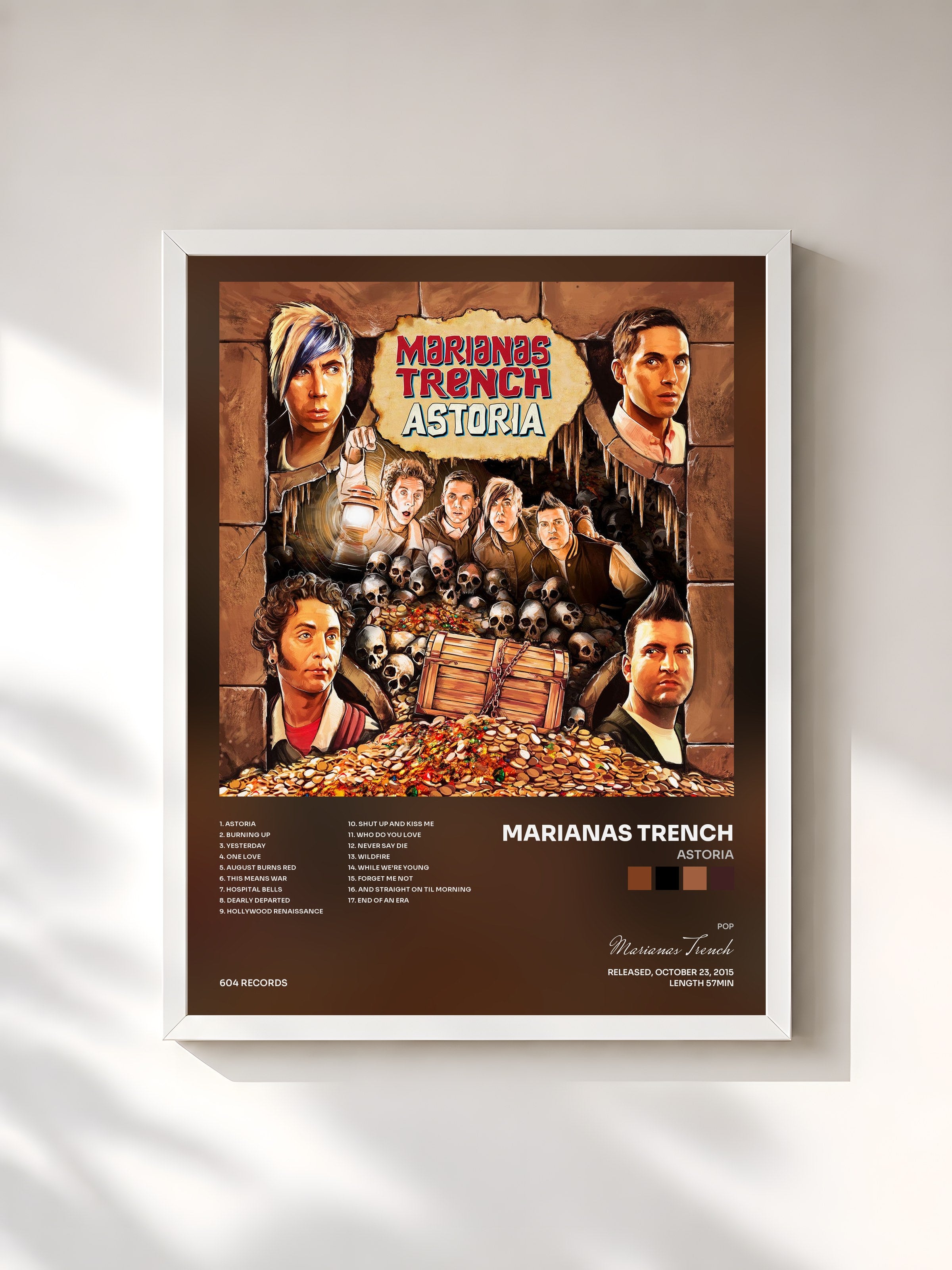 #blanc Tableau de l'album Astoria de Marianas Trench, cadre blanc, imprimé et encadré en France