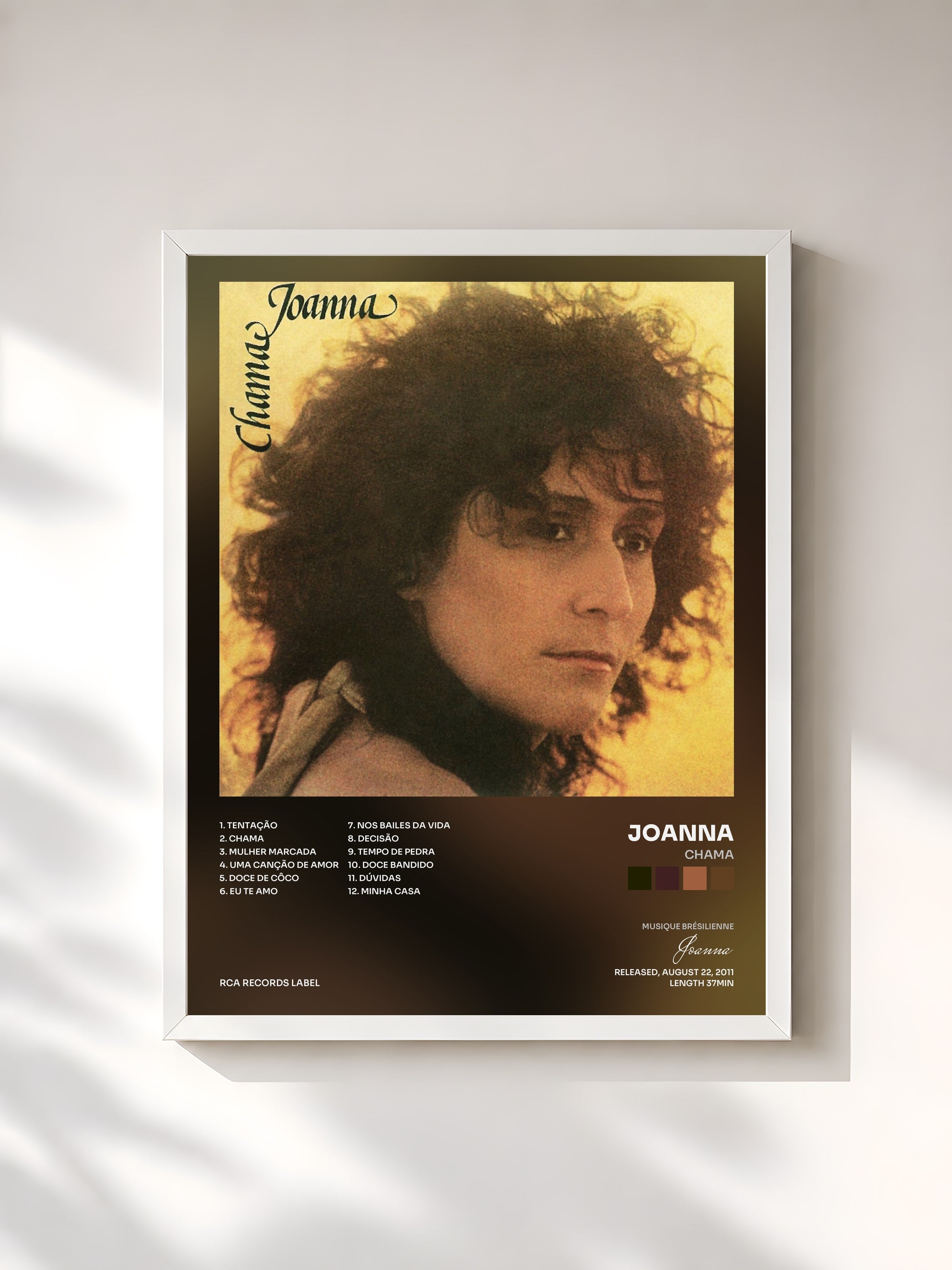 #blanc Tableau de l'album Chama de Joanna, cadre blanc, imprimé et encadré en France
