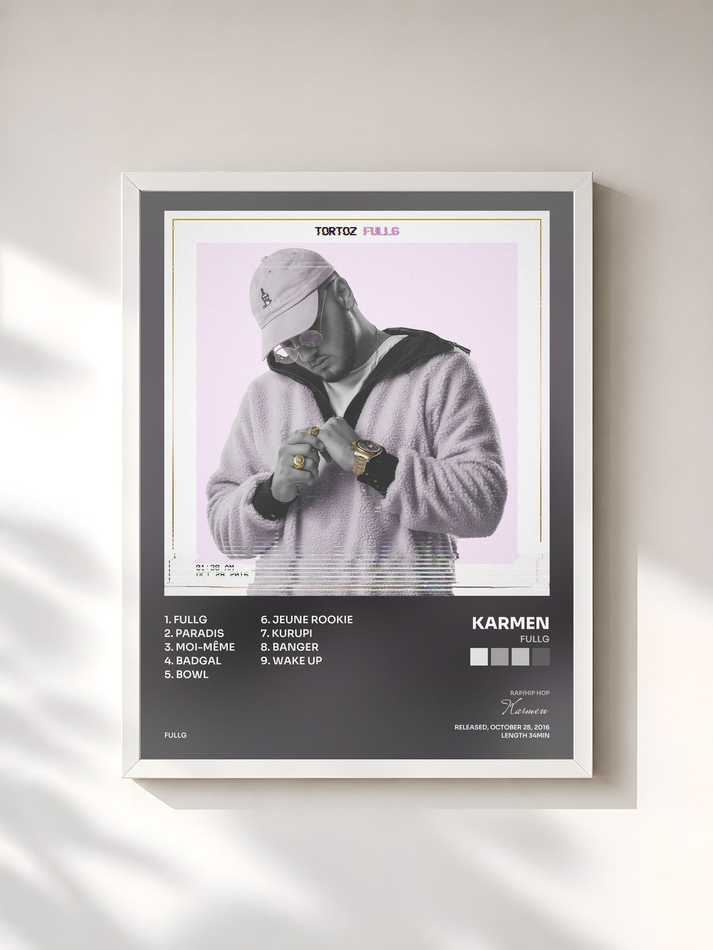 #blanc FullG by Karmen as a framed art print, white frame, printed and framed in France