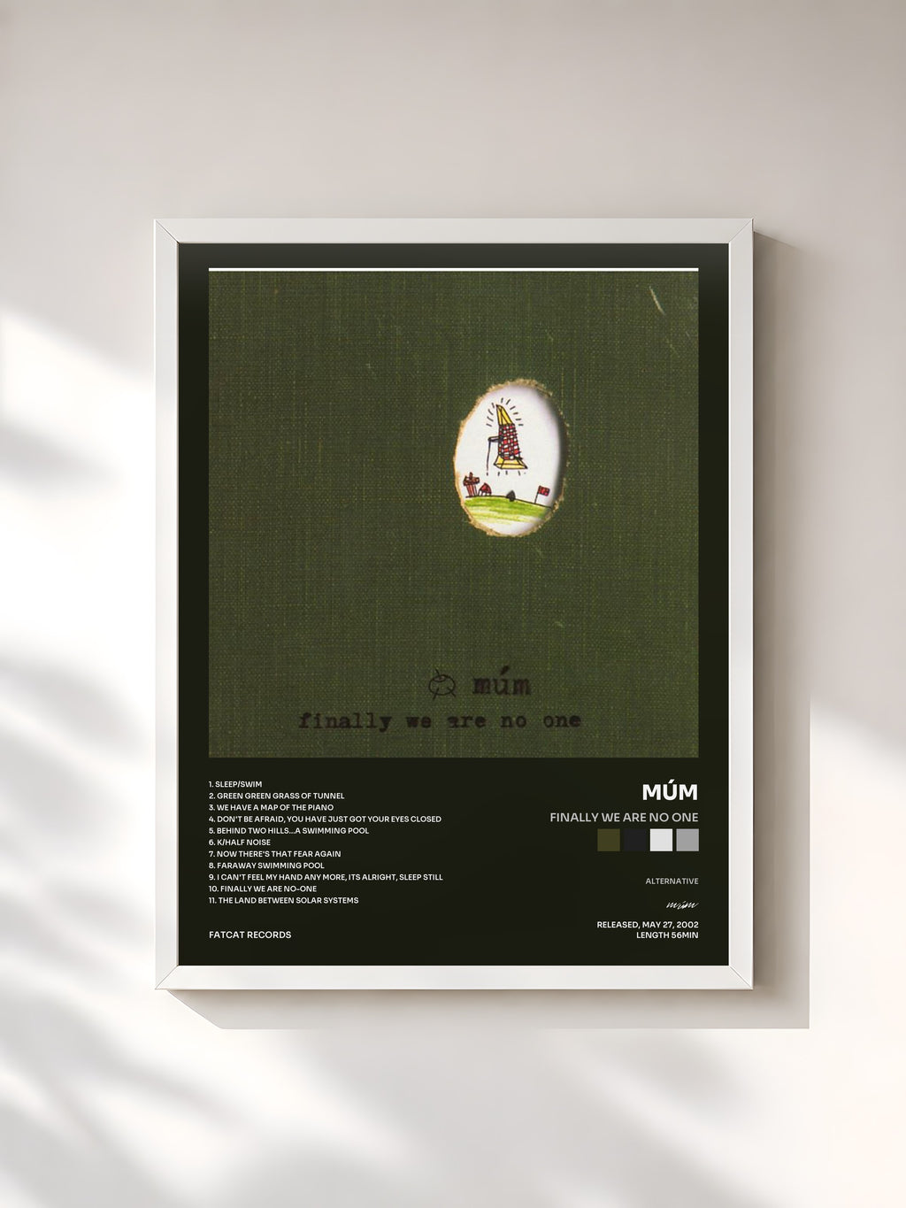 #blanc Tableau de l'album Finally We Are No One de múm, cadre blanc, imprimé et encadré en France