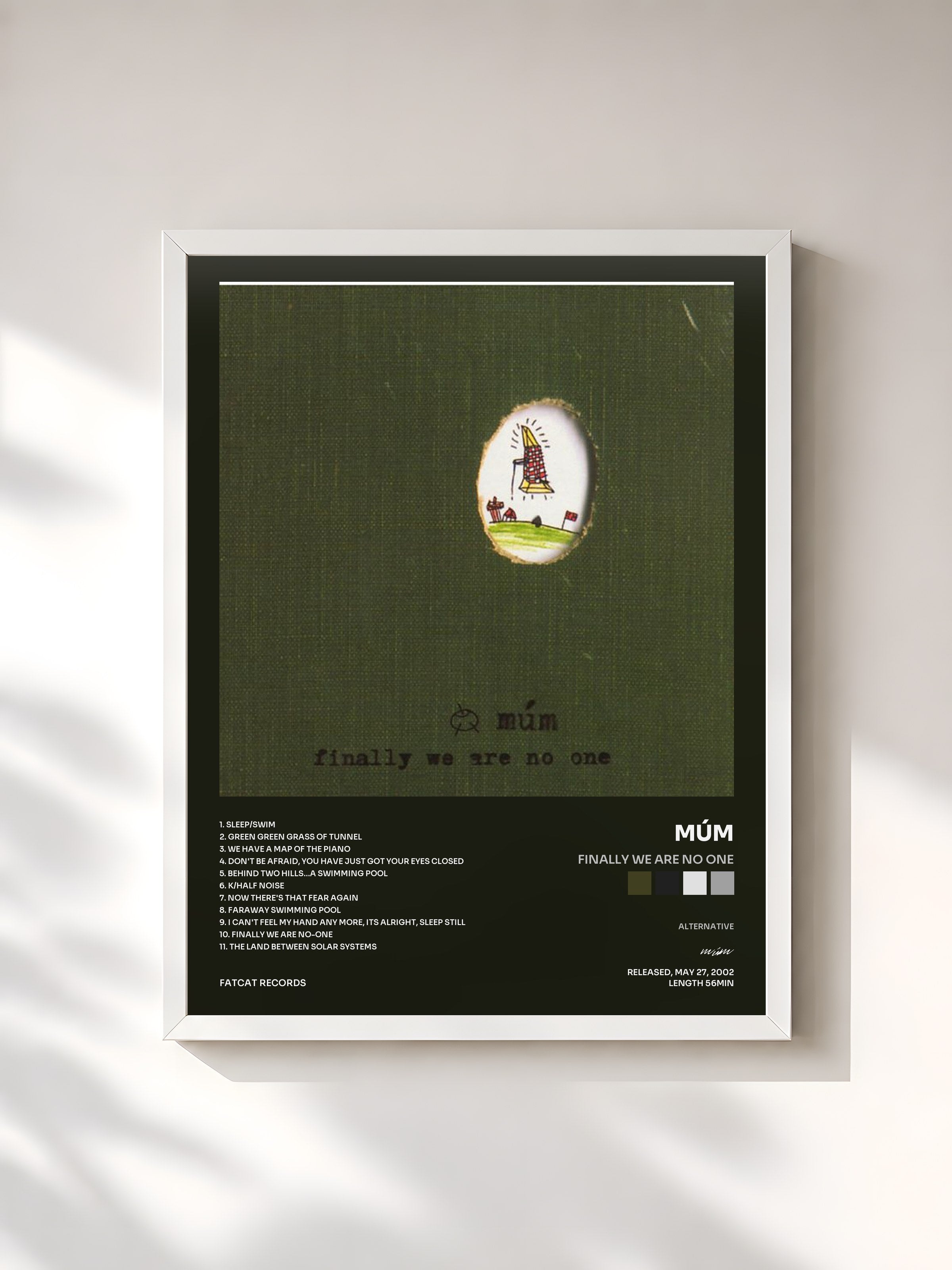 #blanc Tableau de l'album Finally We Are No One de múm, cadre blanc, imprimé et encadré en France