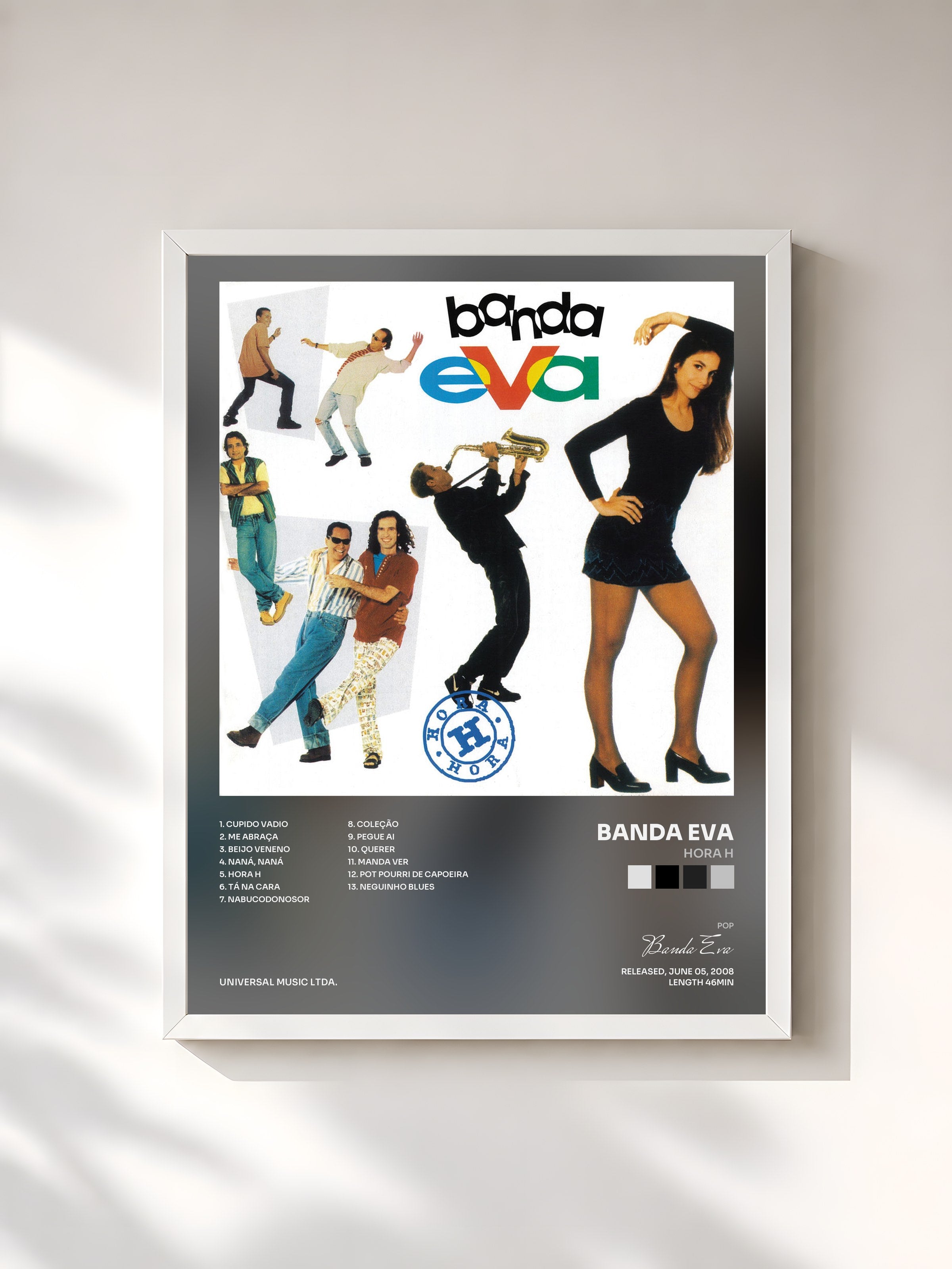 #blanc Tableau de l'album Hora H de Banda Eva, cadre blanc, imprimé et encadré en France