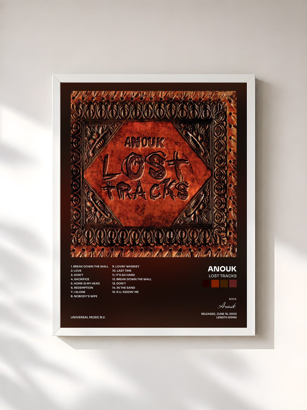 #blanc Lost Tracks di Anouk in stampa incorniciata, cornice bianca, stampata e incorniciata in Francia