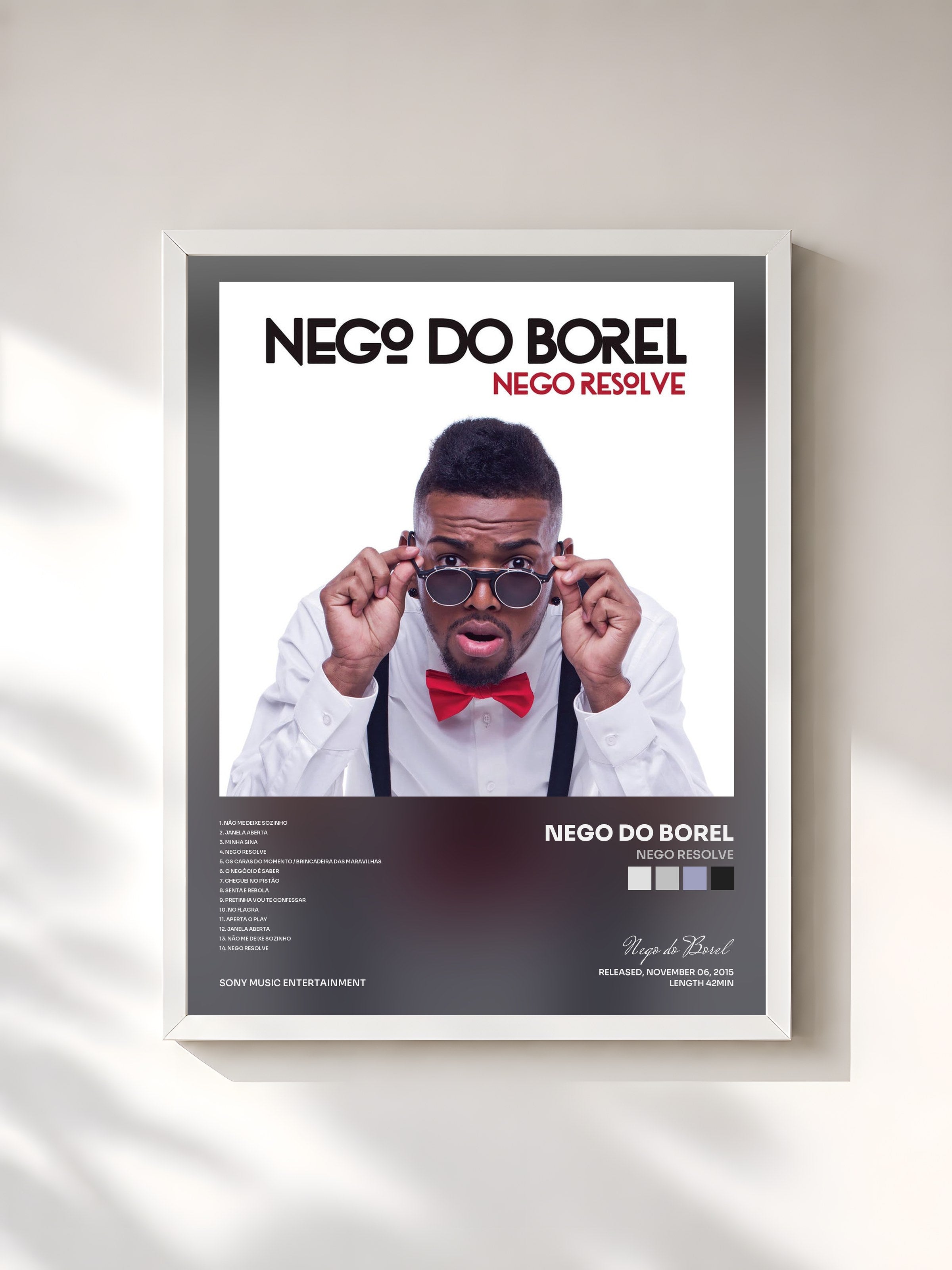 #blanc Tableau de l'album Nego Resolve de Nego do Borel, cadre blanc, imprimé et encadré en France