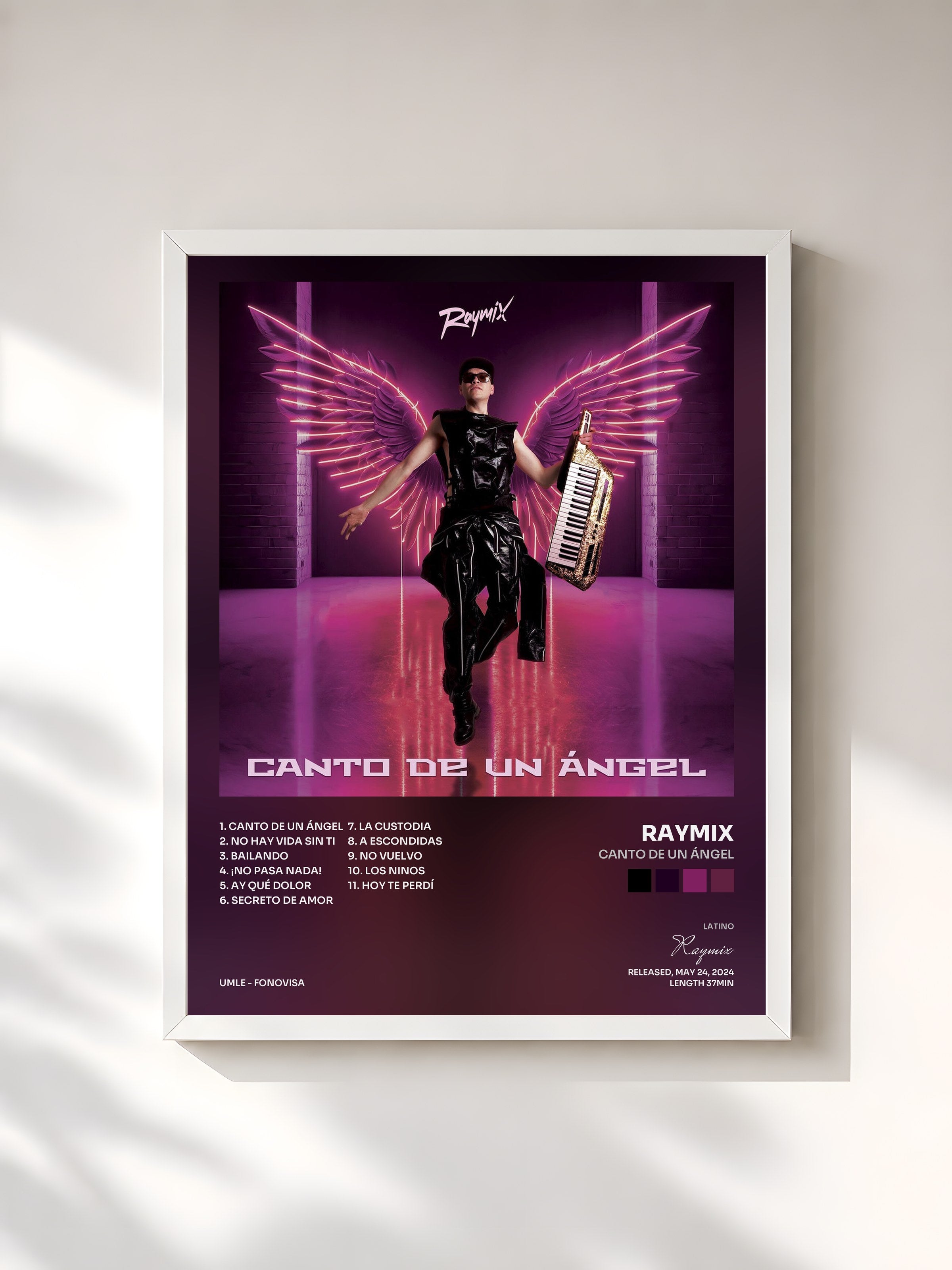 #blanc Tableau de l'album Canto De Un Ángel de Raymix, cadre blanc, imprimé et encadré en France