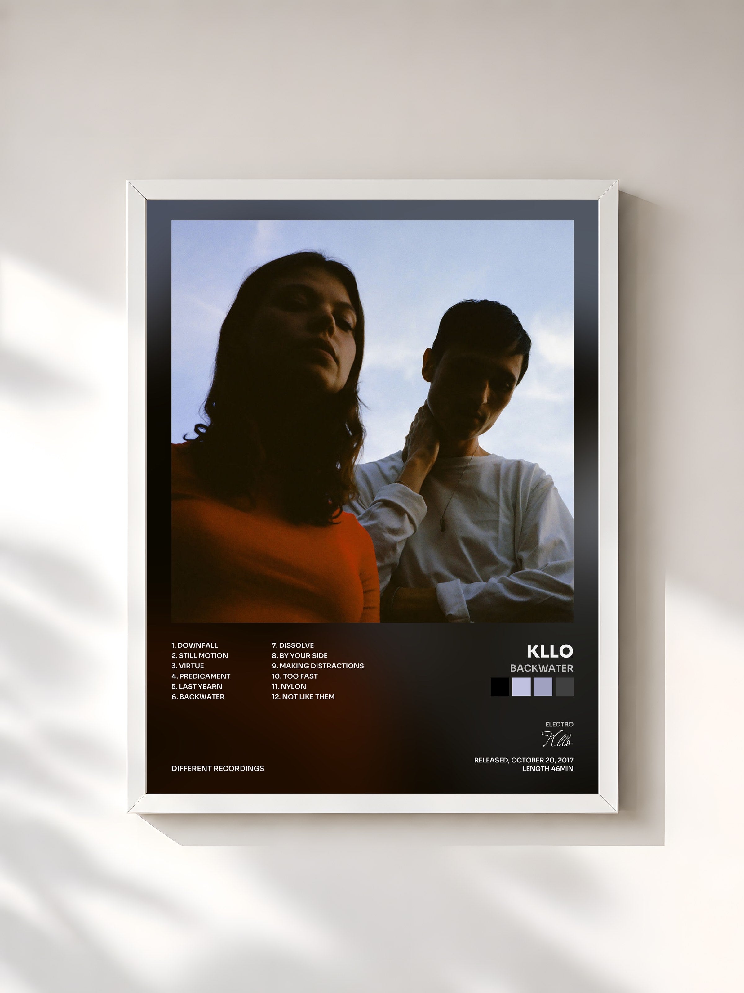 #blanc Tableau de l'album Backwater de Kllo, cadre blanc, imprimé et encadré en France