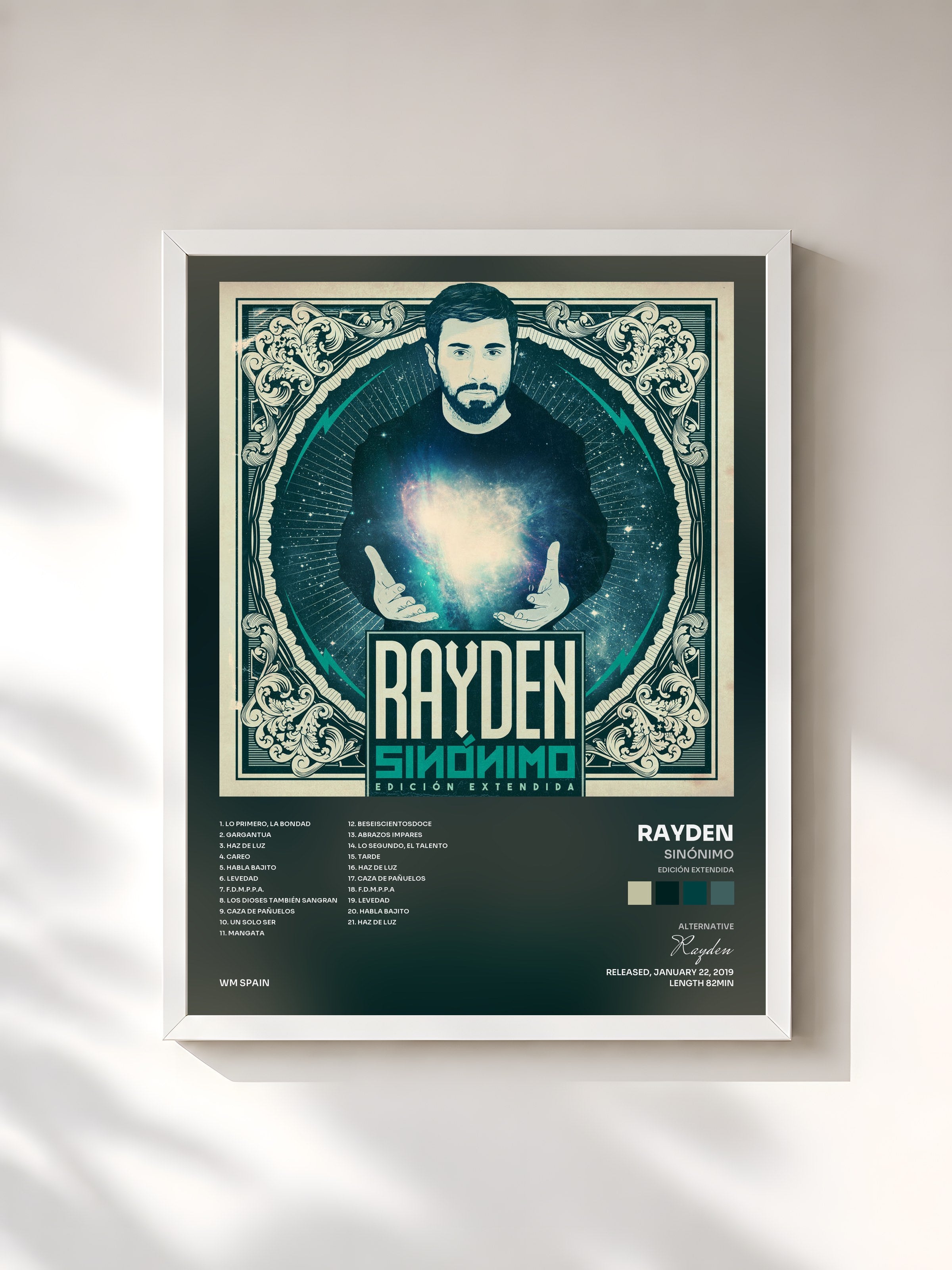 #blanc Tableau de l'album Sinónimo (Edición extendida) de Rayden, cadre blanc, imprimé et encadré en France