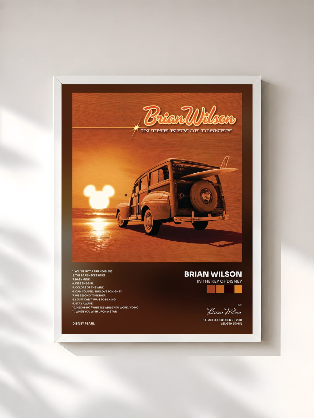 #blanc In the Key of Disney by Brian Wilson as a framed art print, white frame, printed and framed in France