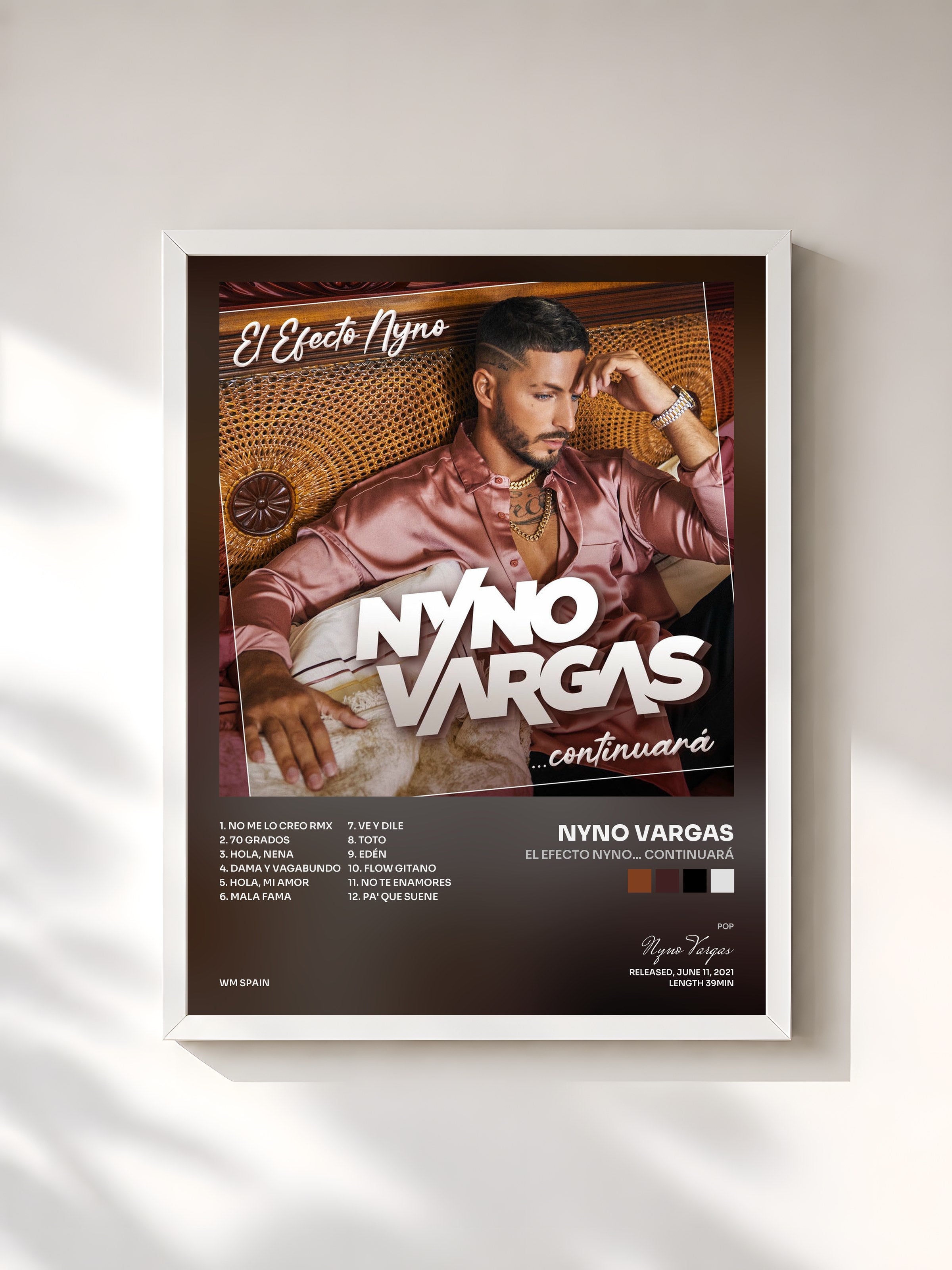 #blanc Tableau de l'album El Efecto Nyno... Continuará de Nyno Vargas, cadre blanc, imprimé et encadré en France