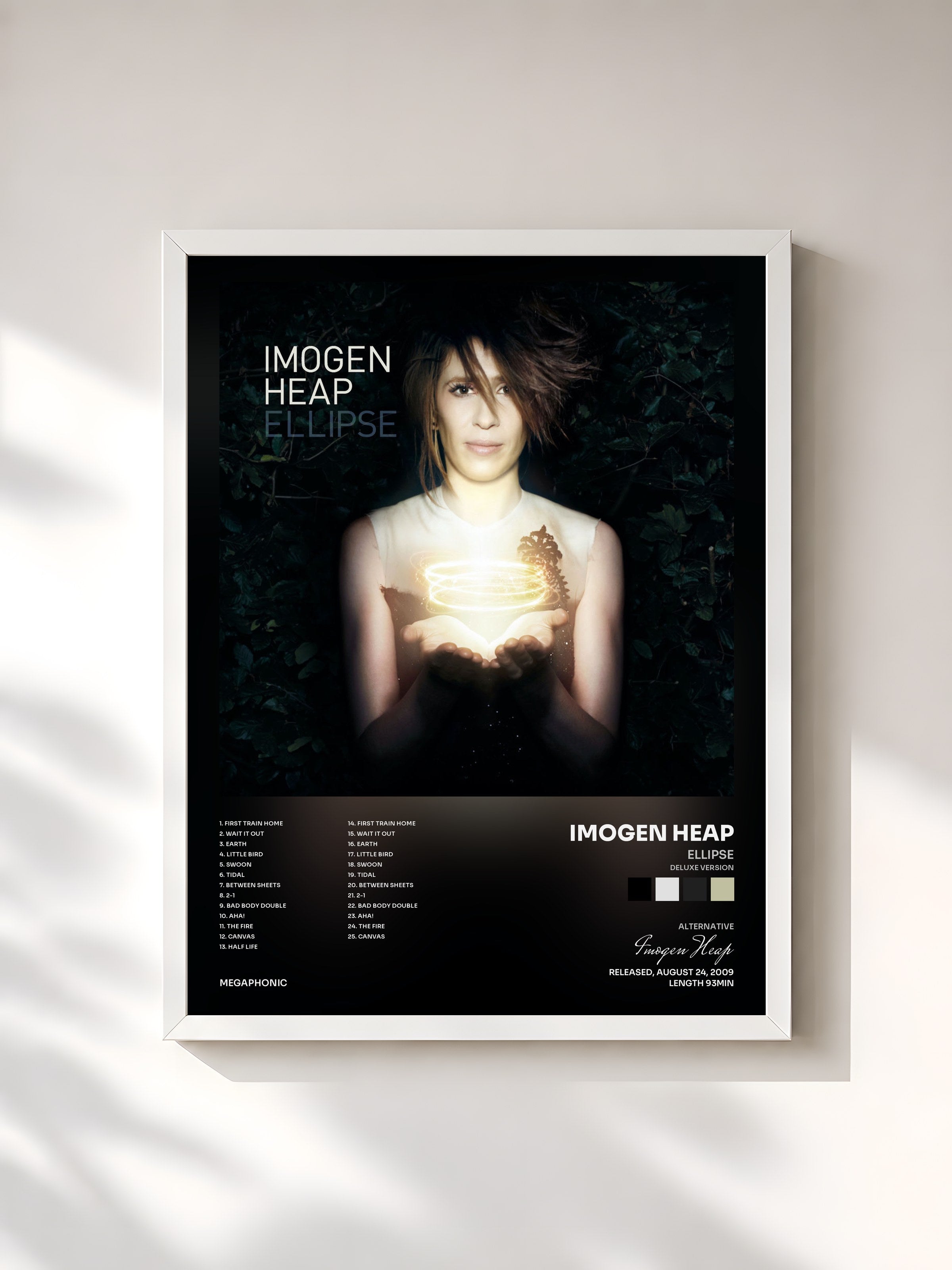 #blanc Tableau de l'album Ellipse (Deluxe Version) de Imogen Heap, cadre blanc, imprimé et encadré en France