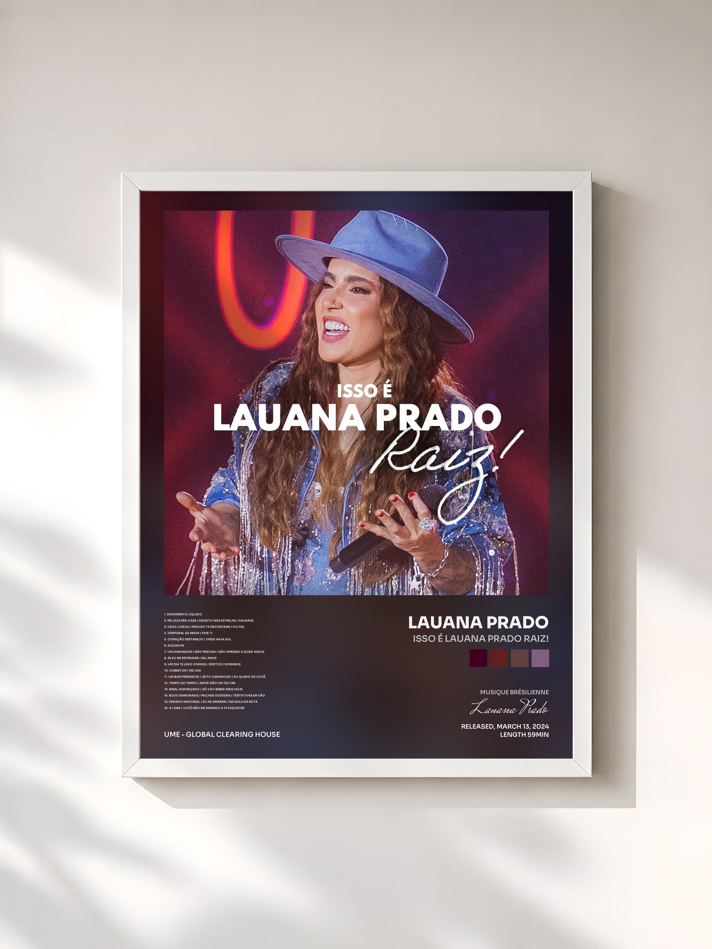 #blanc Tableau de l'album Isso É Lauana Prado Raiz! de Lauana Prado, cadre blanc, imprimé et encadré en France