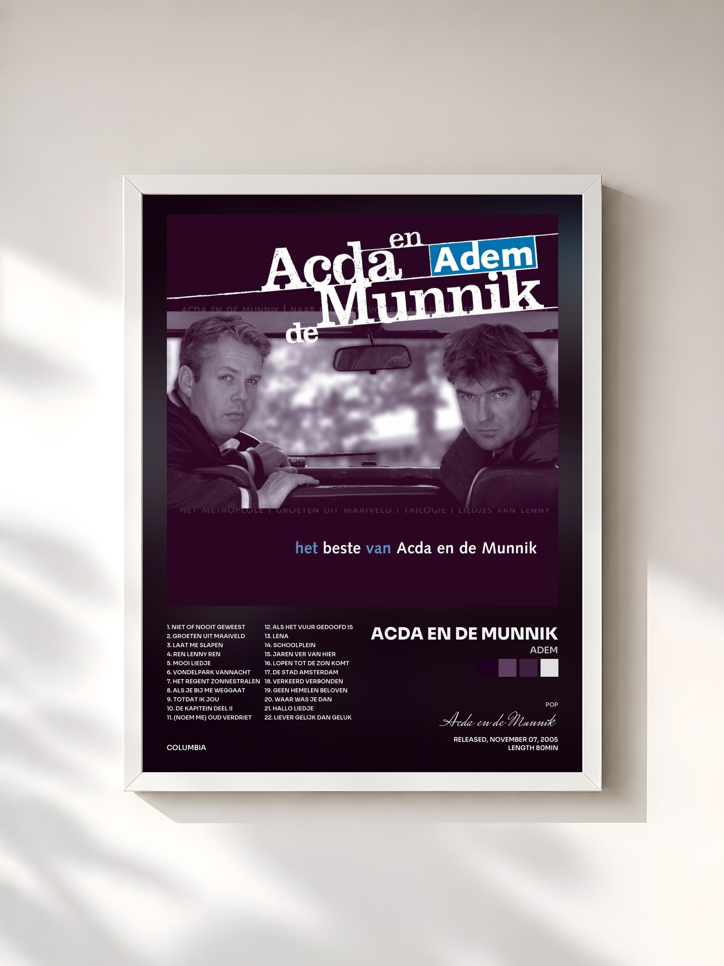 #blanc Tableau de l'album Adem de Acda en de Munnik, cadre blanc, imprimé et encadré en France