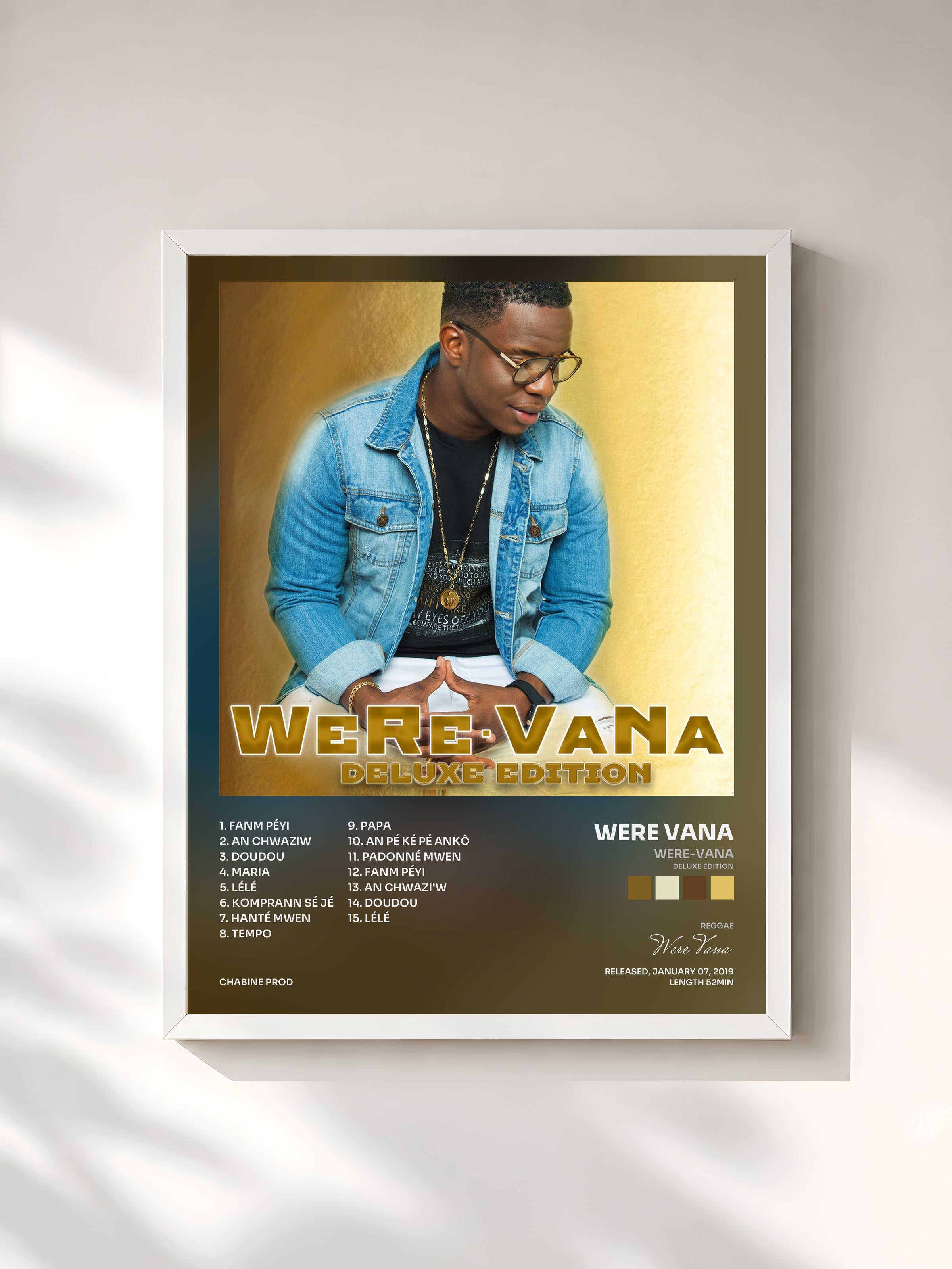 #blanc Tableau de l'album Were-Vana (Deluxe Edition) de Were Vana, cadre blanc, imprimé et encadré en France