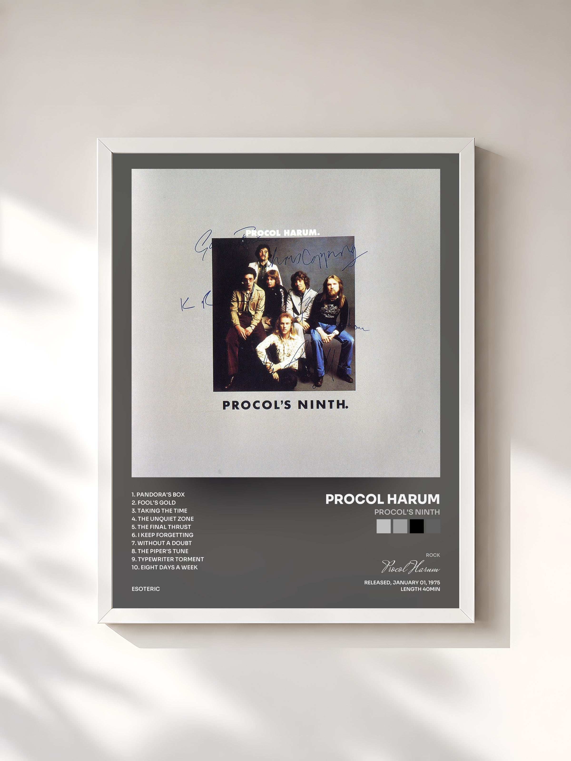 #blanc Tableau de l'album Procol's Ninth de Procol Harum, cadre blanc, imprimé et encadré en France