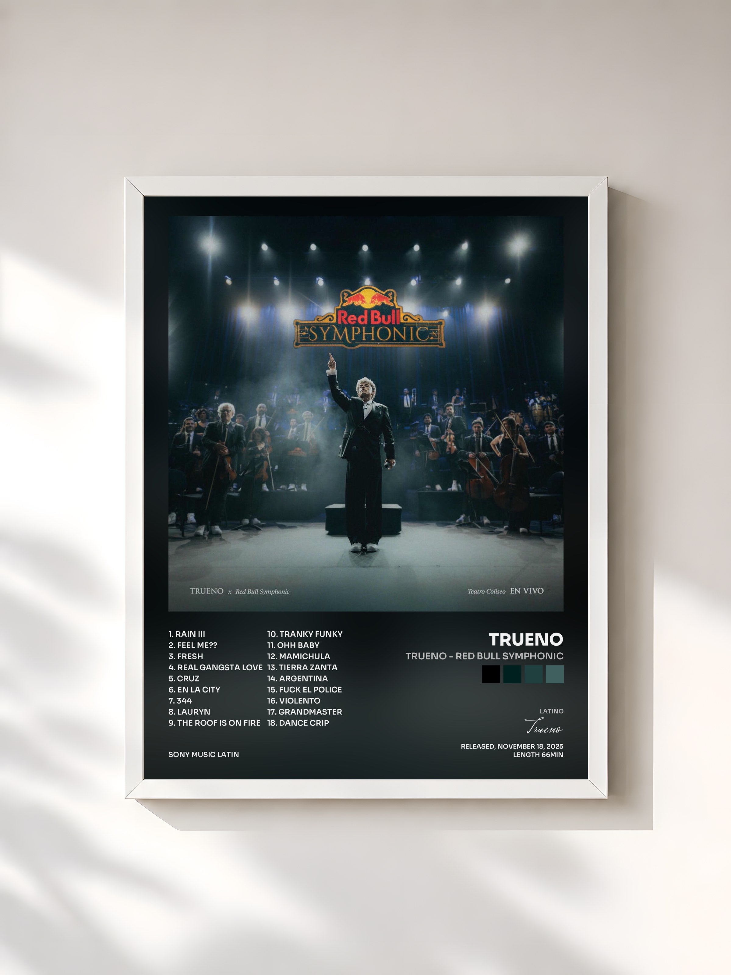 #blanc Tableau de l'album Trueno - Red Bull Symphonic de Trueno, cadre blanc, imprimé et encadré en France