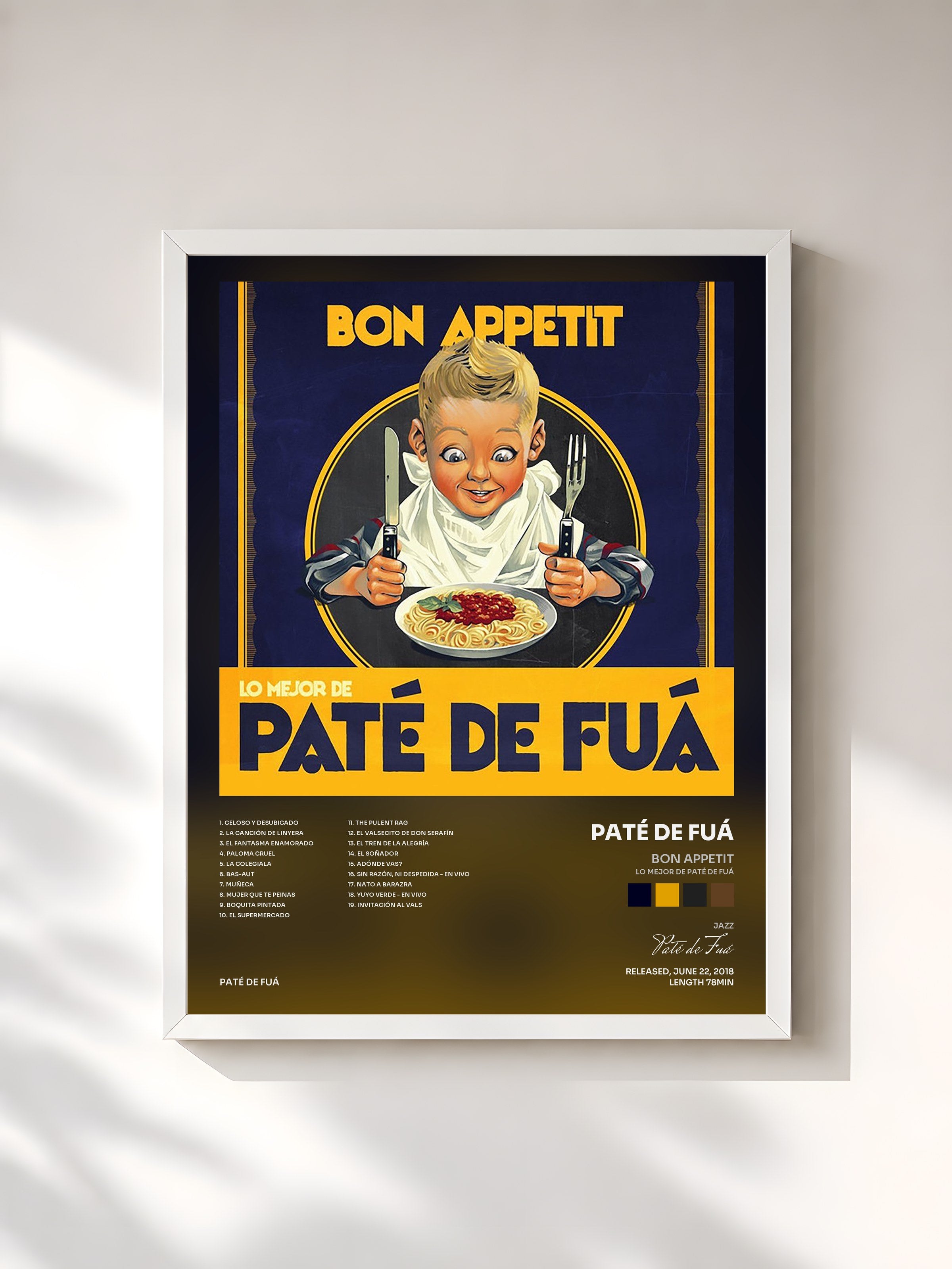 #blanc Tableau de l'album Bon appetit (Lo Mejor de Paté de Fuá) de Paté de Fuá, cadre blanc, imprimé et encadré en France