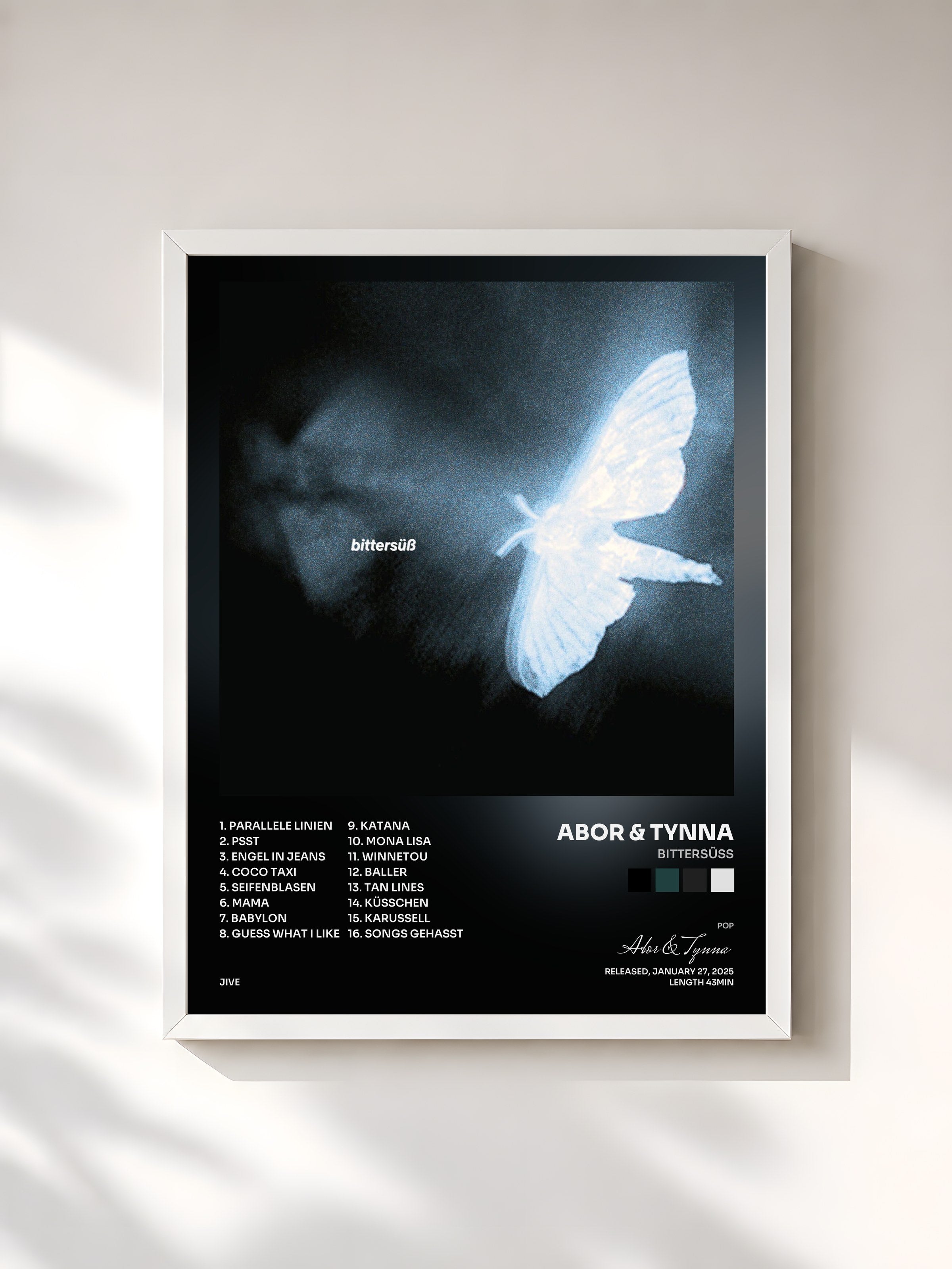 #blanc Tableau de l'album Bittersüß de Abor & Tynna, cadre blanc, imprimé et encadré en France