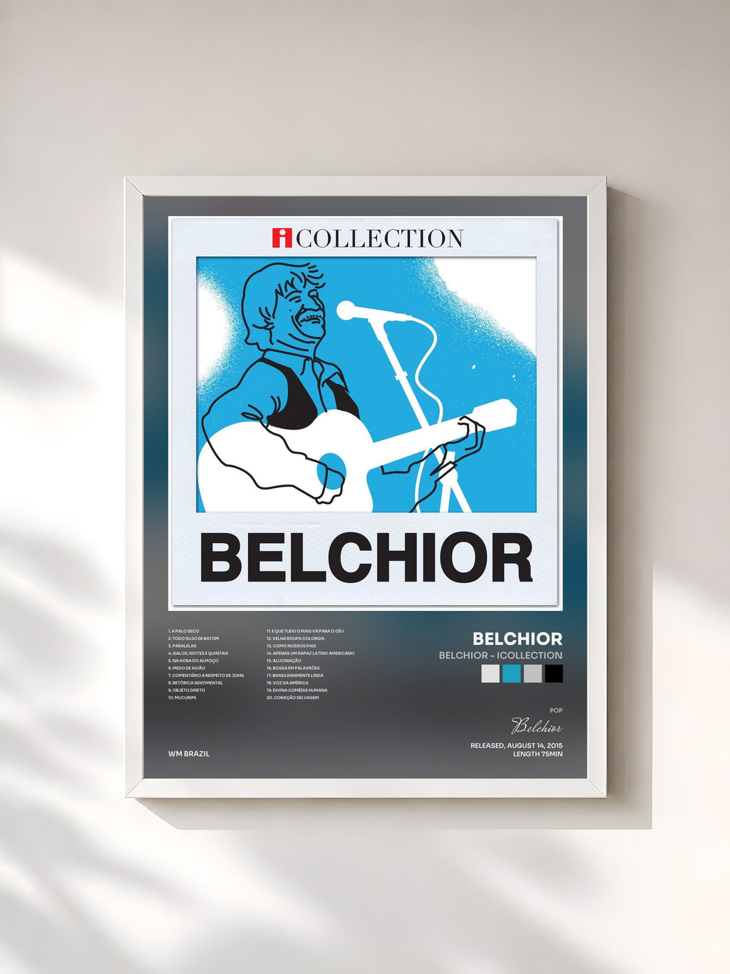 #blanc Tableau de l'album Belchior - iCollection de Belchior, cadre blanc, imprimé et encadré en France