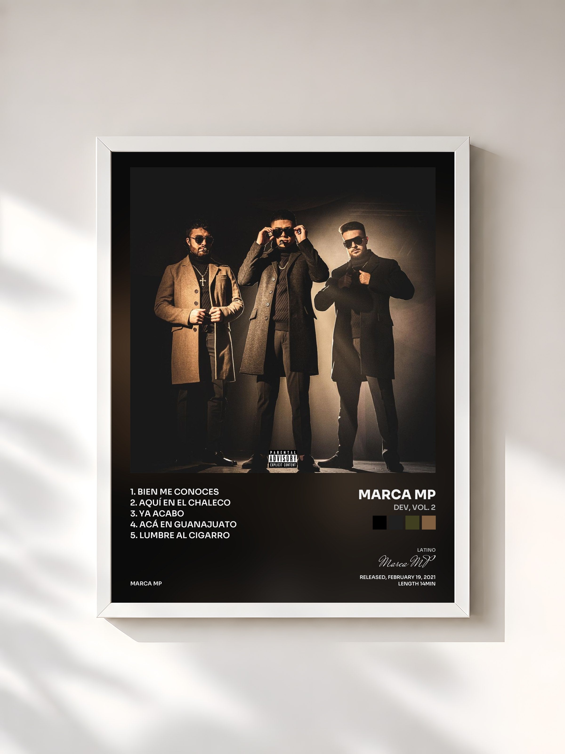 #blanc Tableau de l'album DEV, Vol. 2 de Marca MP, cadre blanc, imprimé et encadré en France