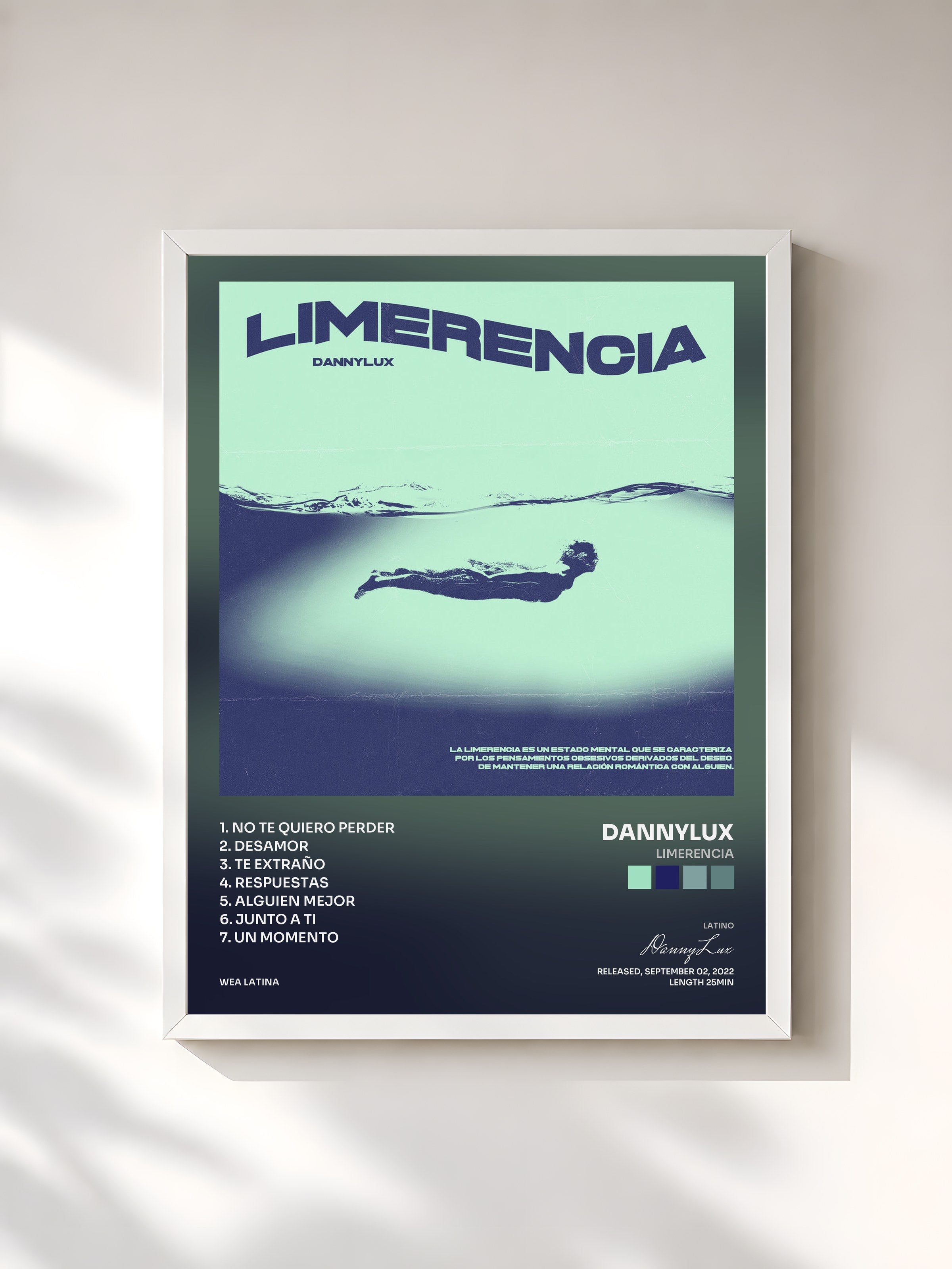 #blanc Tableau de l'album Limerencia de DannyLux, cadre blanc, imprimé et encadré en France