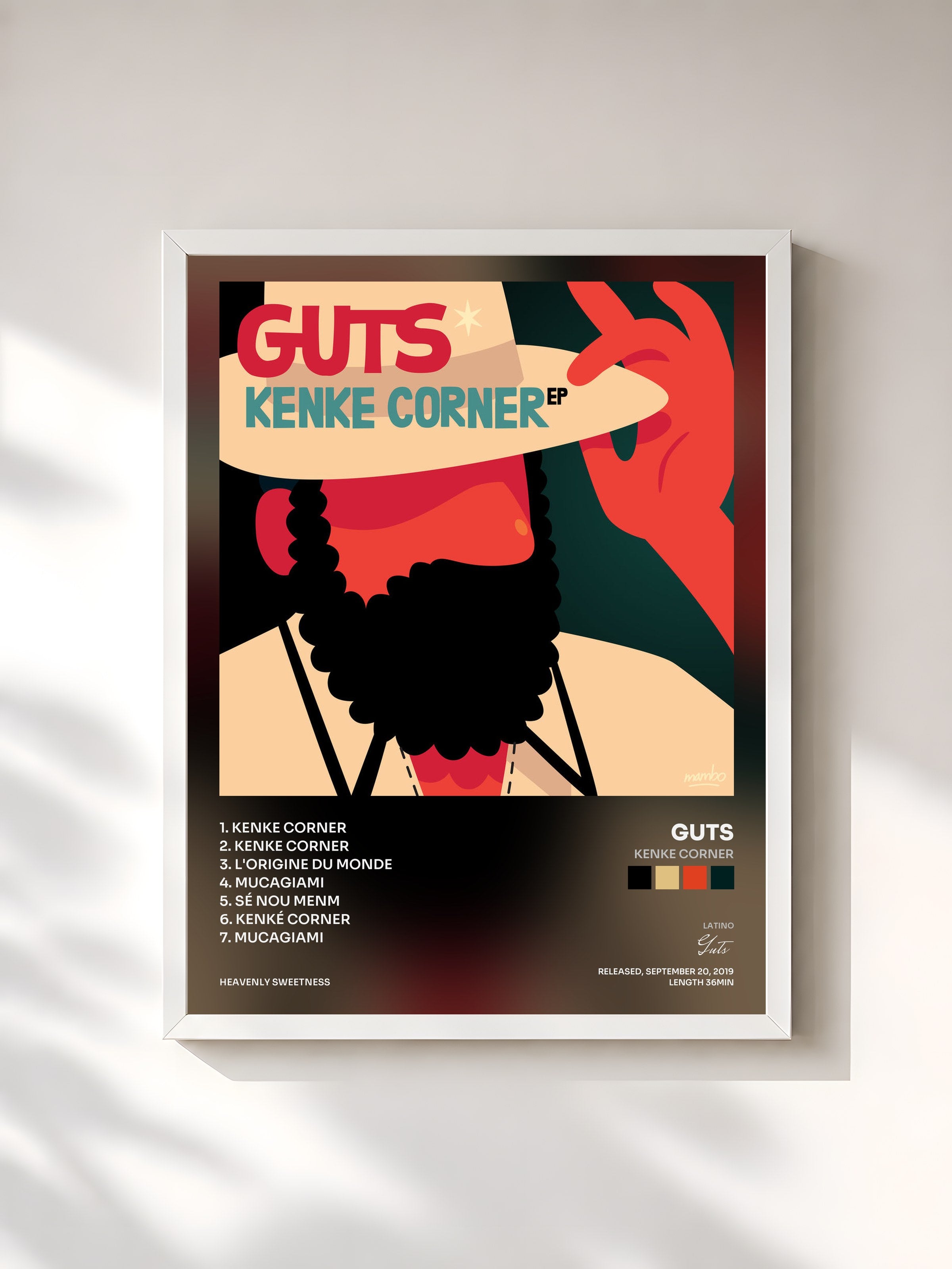 #blanc Tableau de l'album Kenke Corner de Guts, cadre blanc, imprimé et encadré en France