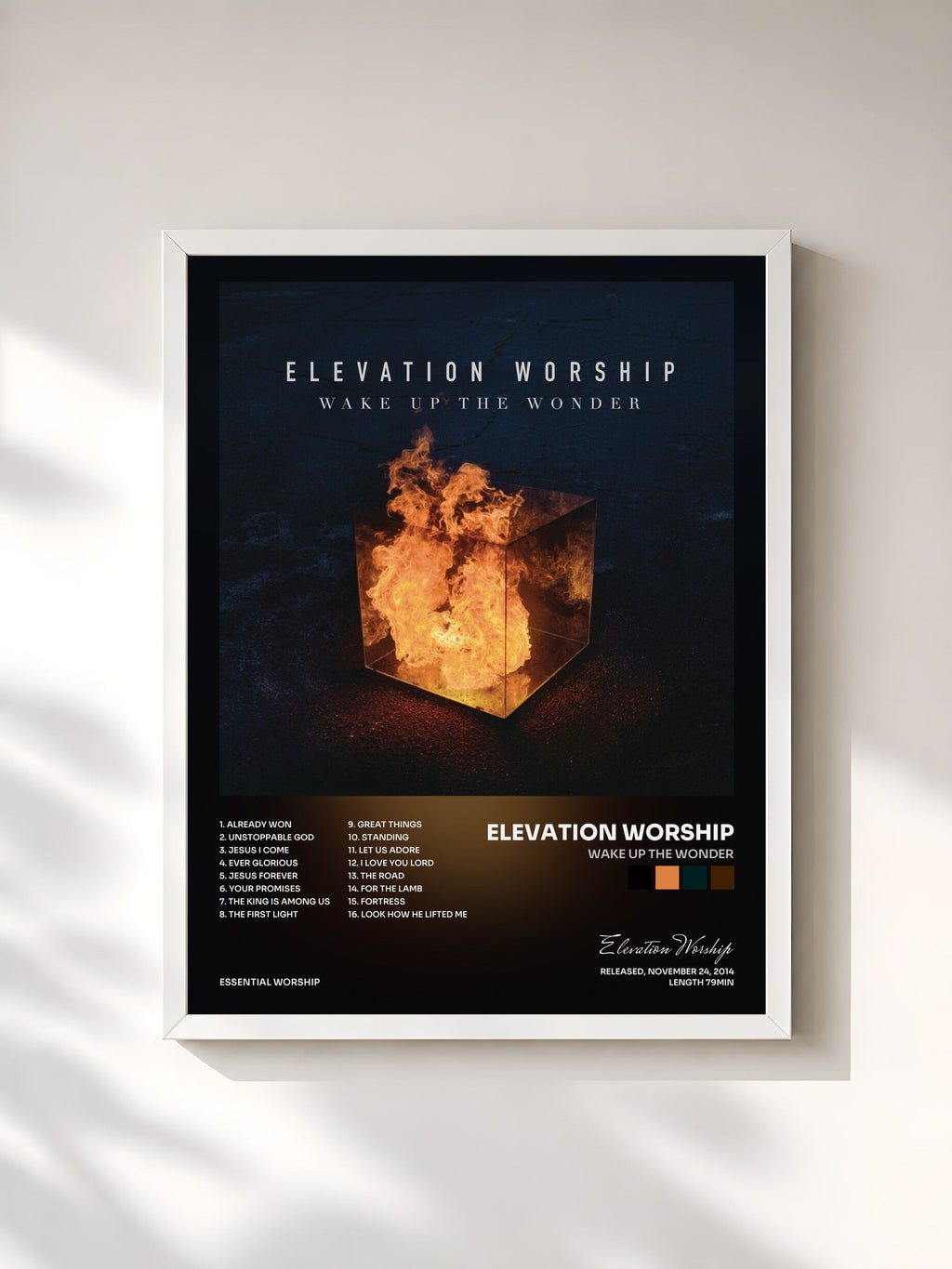 #blanc Wake Up The Wonder di Elevation Worship in stampa incorniciata, cornice bianca, stampata e incorniciata in Francia