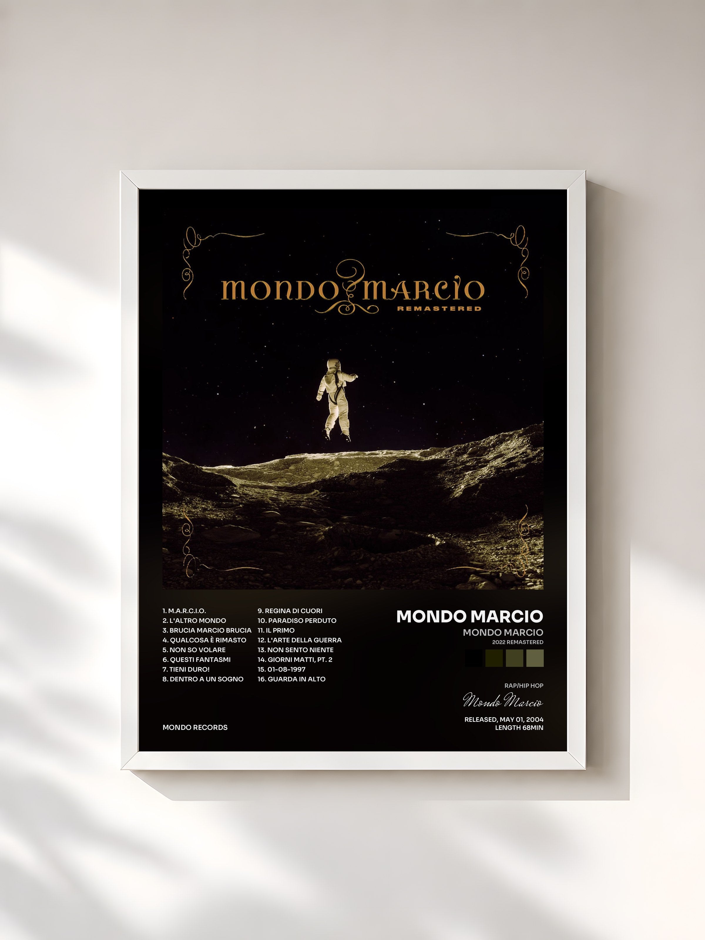 #blanc Tableau de l'album Mondo Marcio (2022 Remastered) de Mondo Marcio, cadre blanc, imprimé et encadré en France