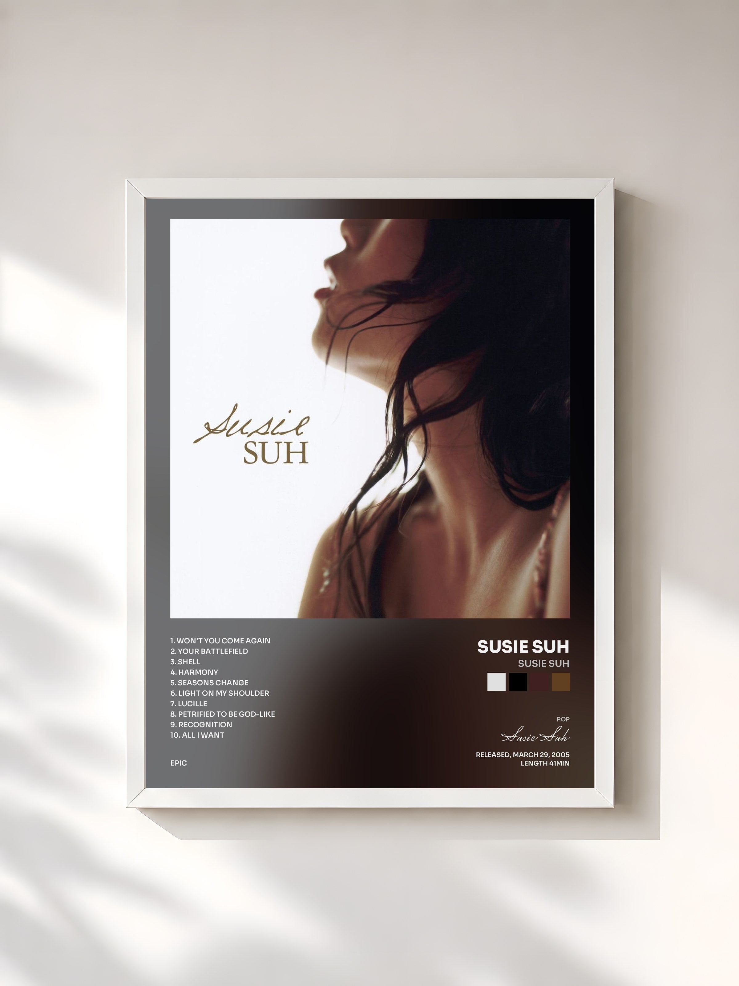 #blanc Tableau de l'album Susie Suh de Susie Suh, cadre blanc, imprimé et encadré en France