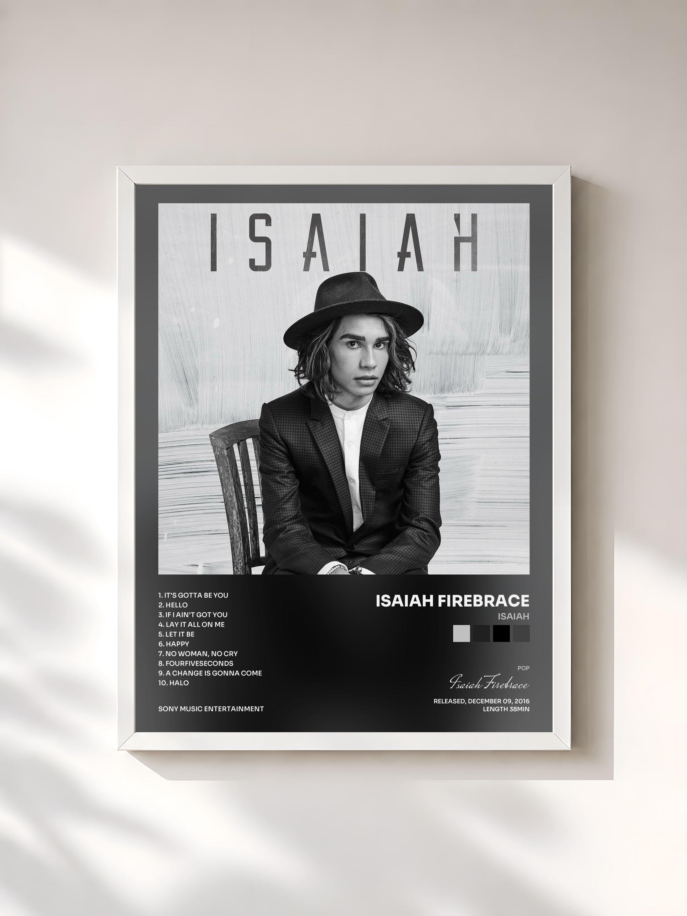 #blanc Tableau de l'album Isaiah de Isaiah Firebrace, cadre blanc, imprimé et encadré en France