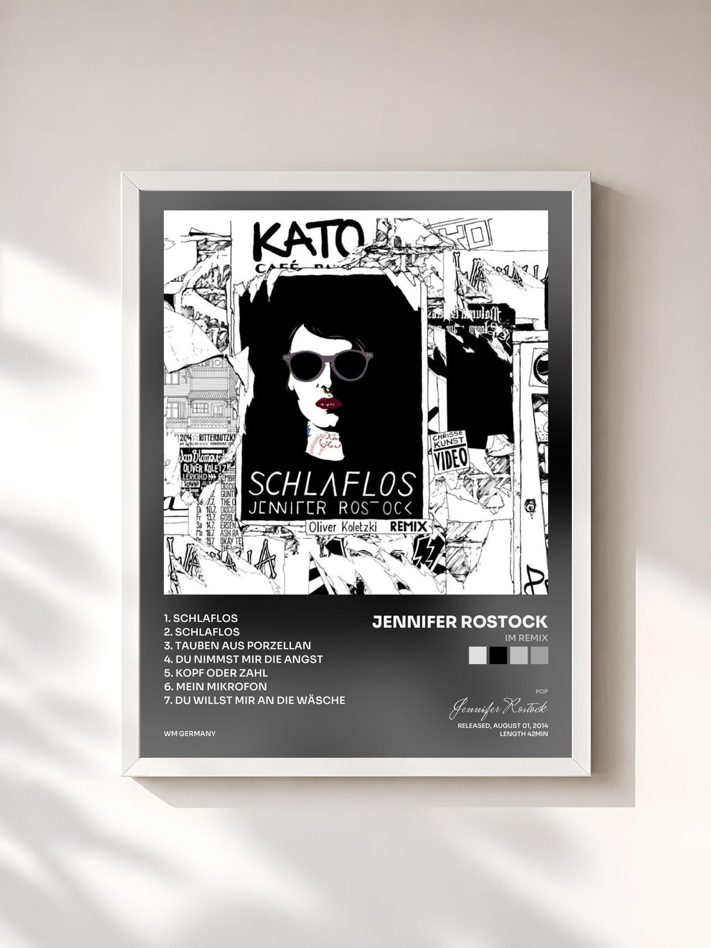 #blanc Im Remix by Jennifer Rostock as a framed art print, white frame, printed and framed in France