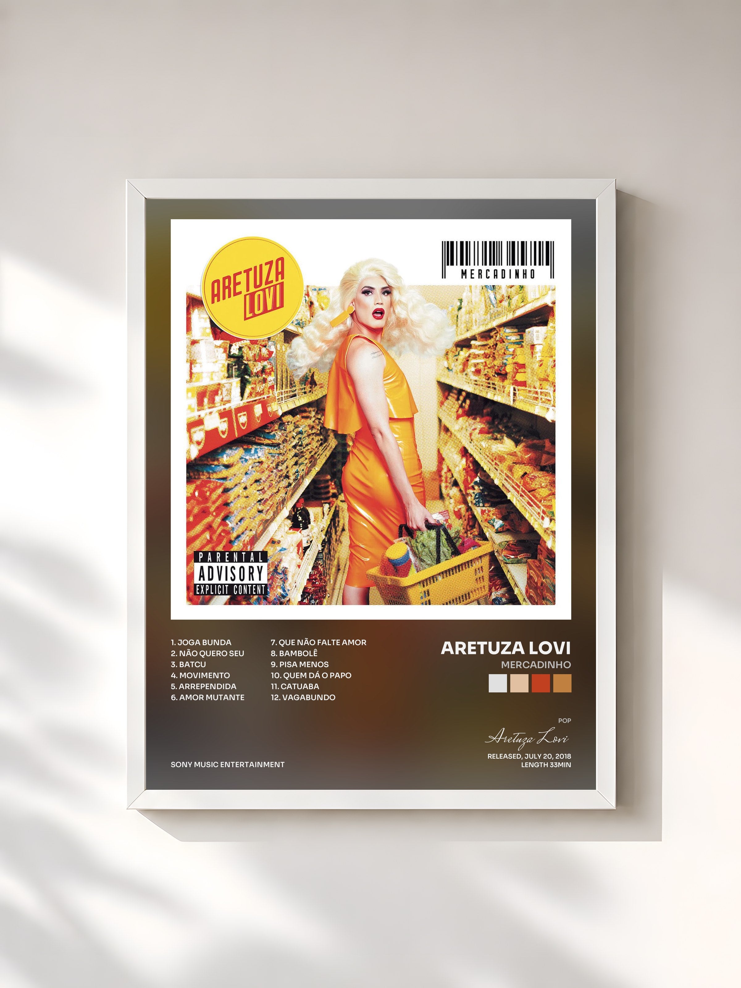 #blanc Tableau de l'album Mercadinho de Aretuza Lovi, cadre blanc, imprimé et encadré en France