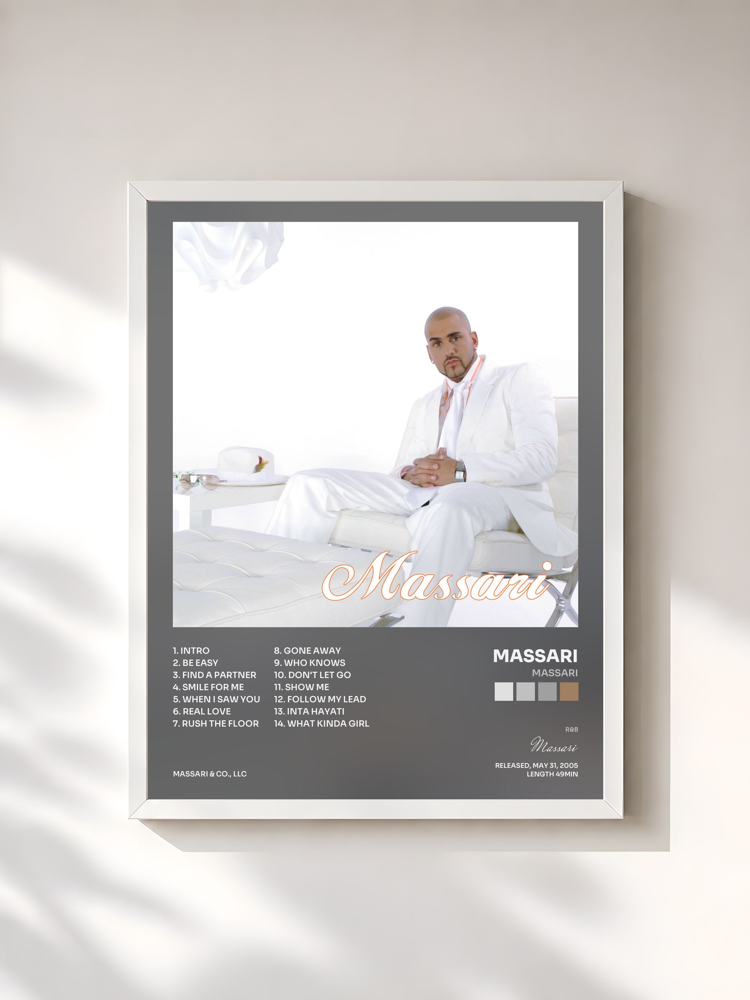 #blanc Tableau de l'album Massari de Massari, cadre blanc, imprimé et encadré en France