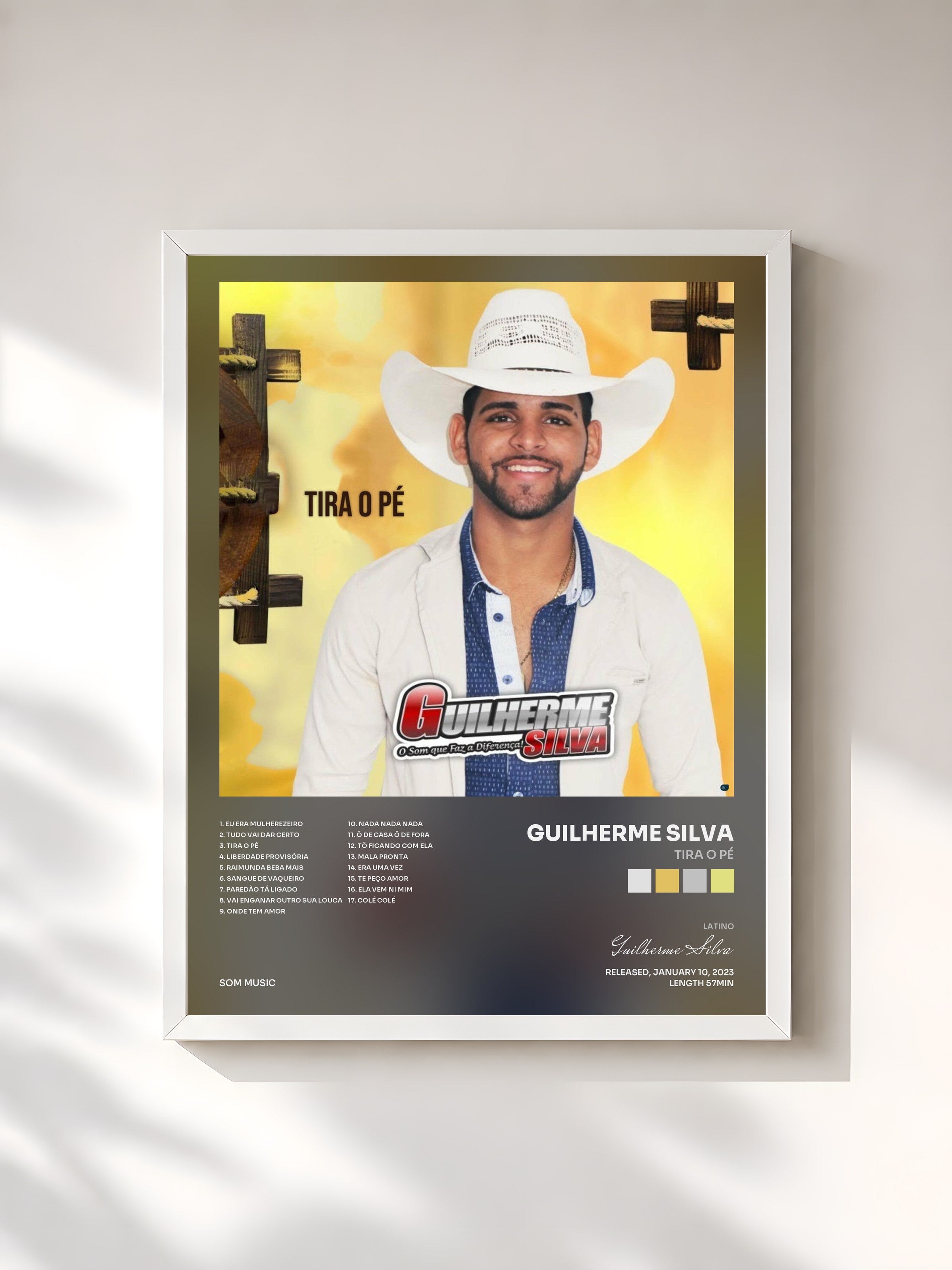 #blanc Tableau de l'album Tira o Pé de Guilherme Silva, cadre blanc, imprimé et encadré en France