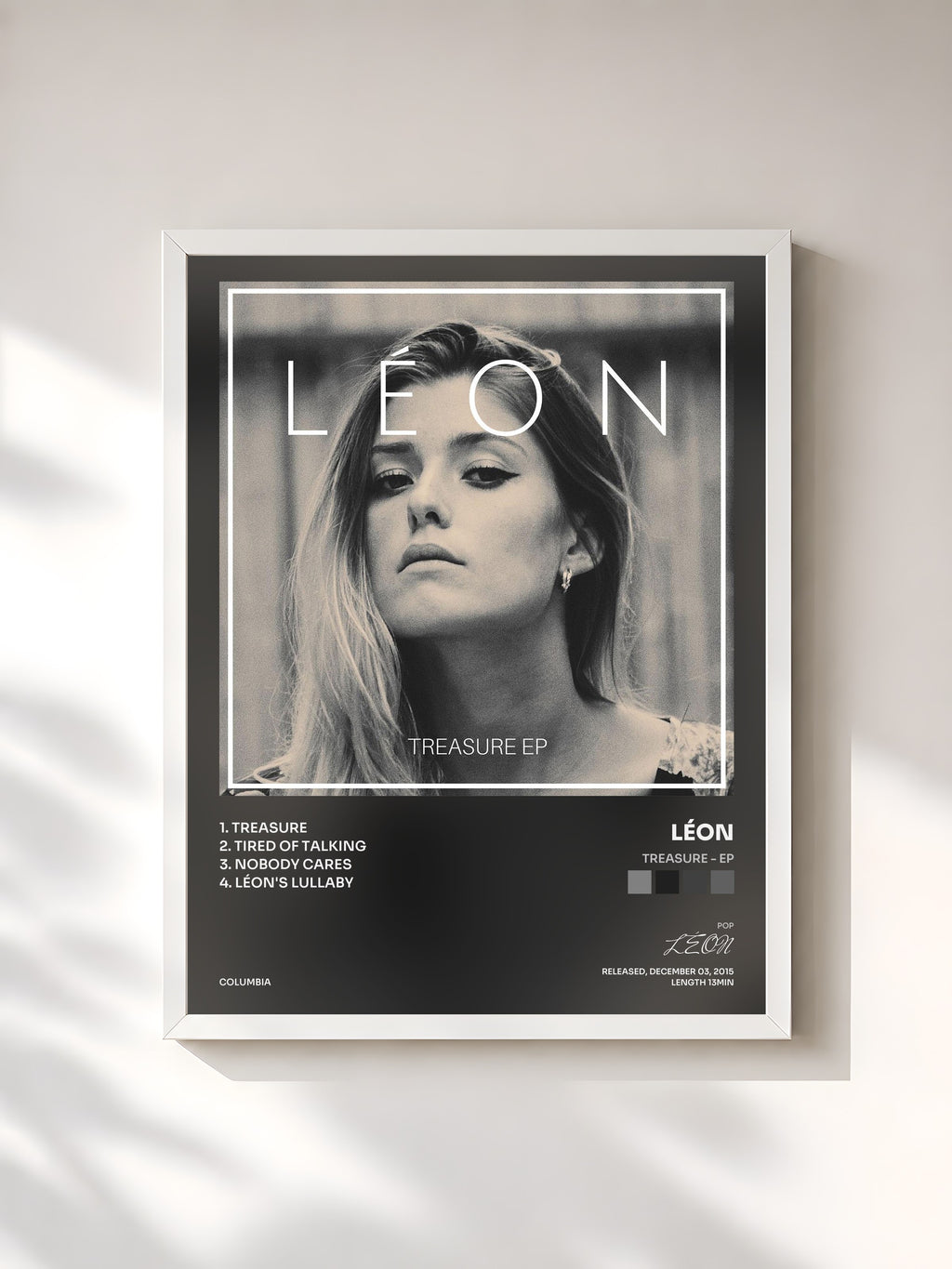 #blanc Treasure - EP by LÉON as a framed art print, white frame, printed and framed in France