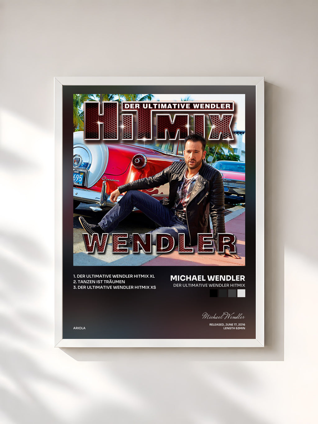 #blanc Tableau de l'album Der ultimative Wendler Hitmix de Michael Wendler, cadre blanc, imprimé et encadré en France