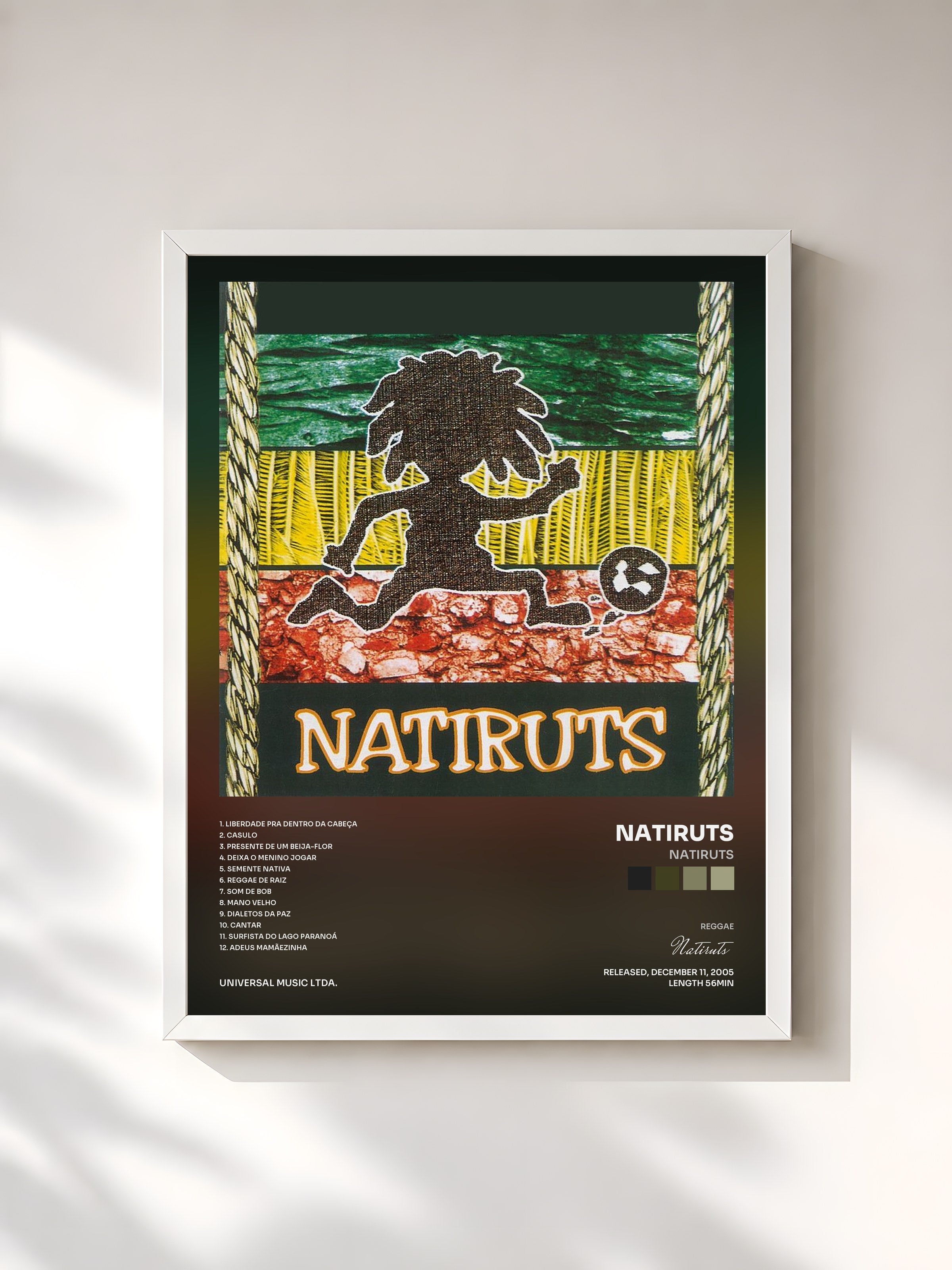 #blanc Tableau de l'album Natiruts de Natiruts, cadre blanc, imprimé et encadré en France