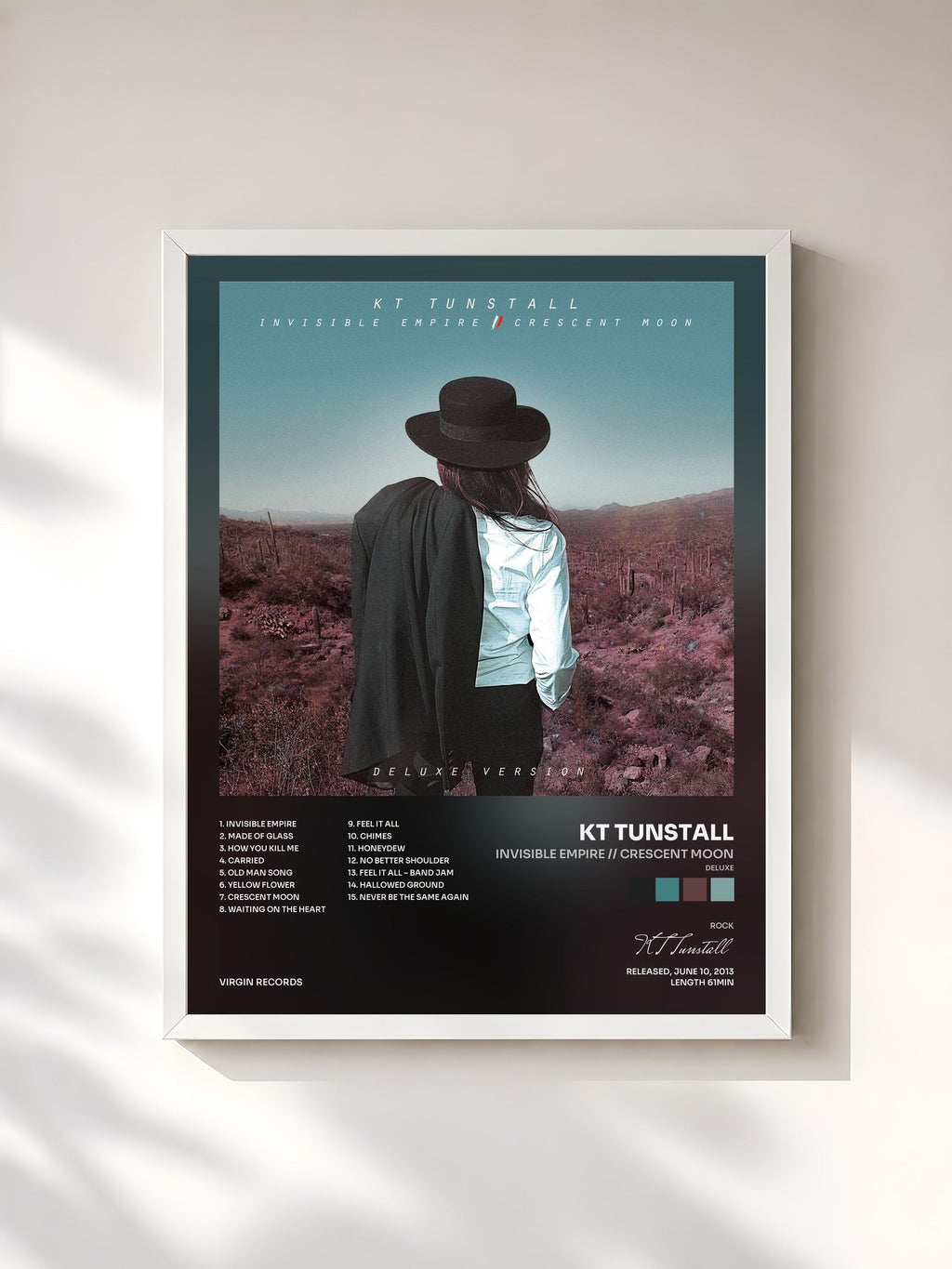 #blanc Invisible Empire // Crescent Moon (Deluxe) von KT Tunstall als gerahmter Kunstdruck, weißer Rahmen, gedruckt und gerahmt in Frankreich