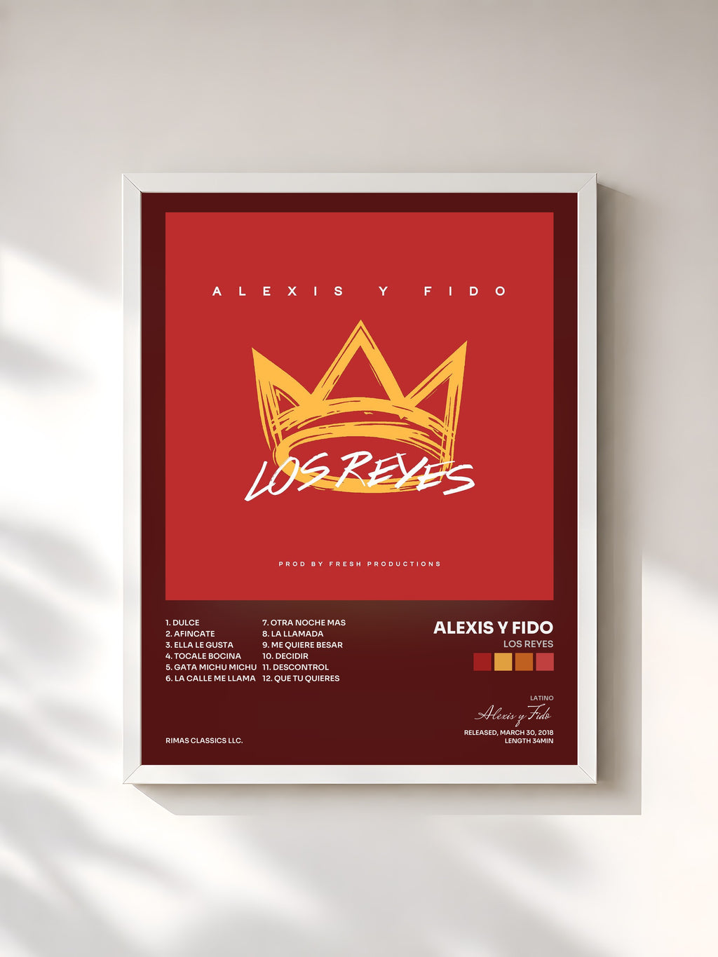 #blanc Tableau de l'album Los Reyes de Alexis y Fido, cadre blanc, imprimé et encadré en France